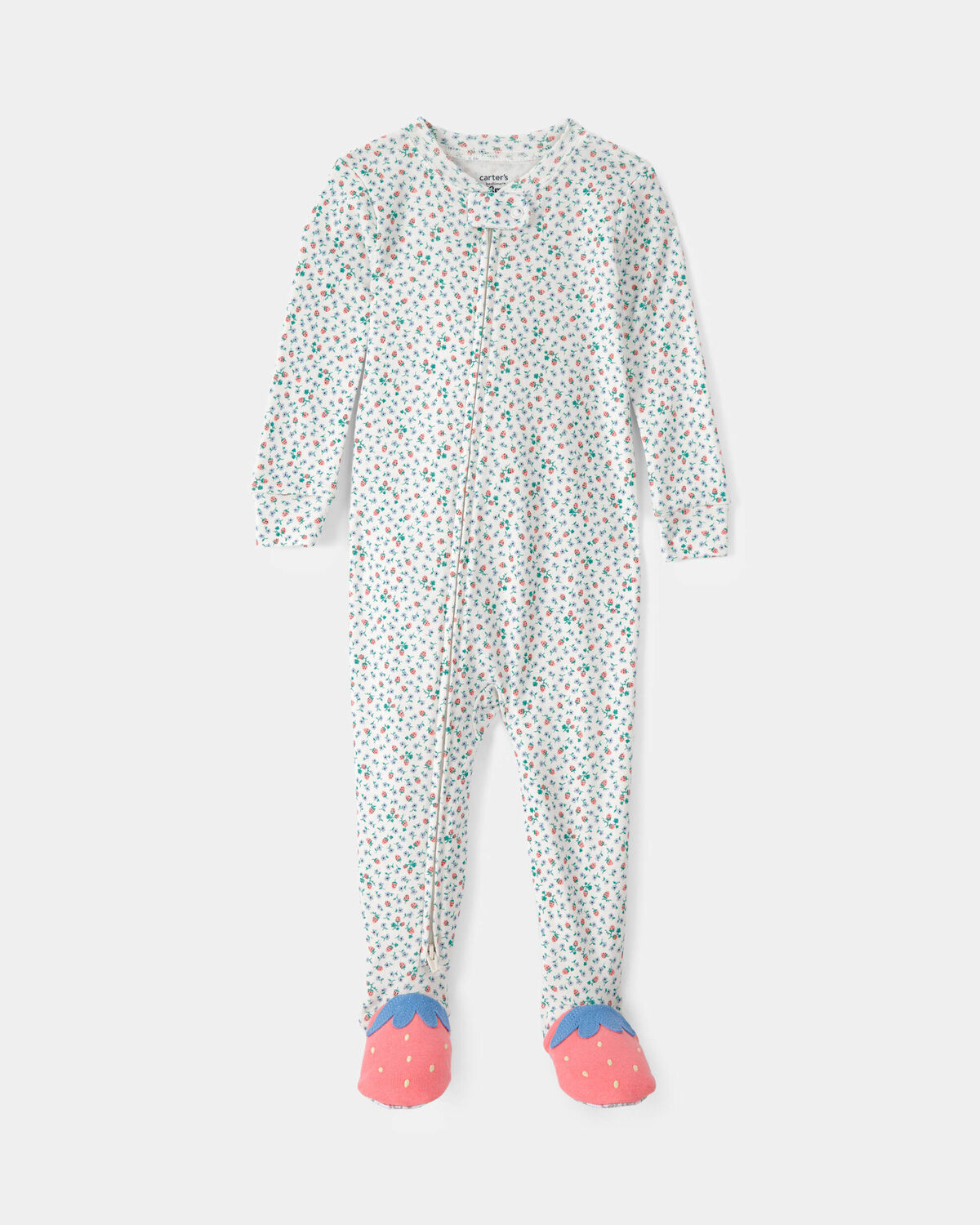 Toddler Girl Strawberry 100% Cotton Snug Fit 1-Piece Pajama