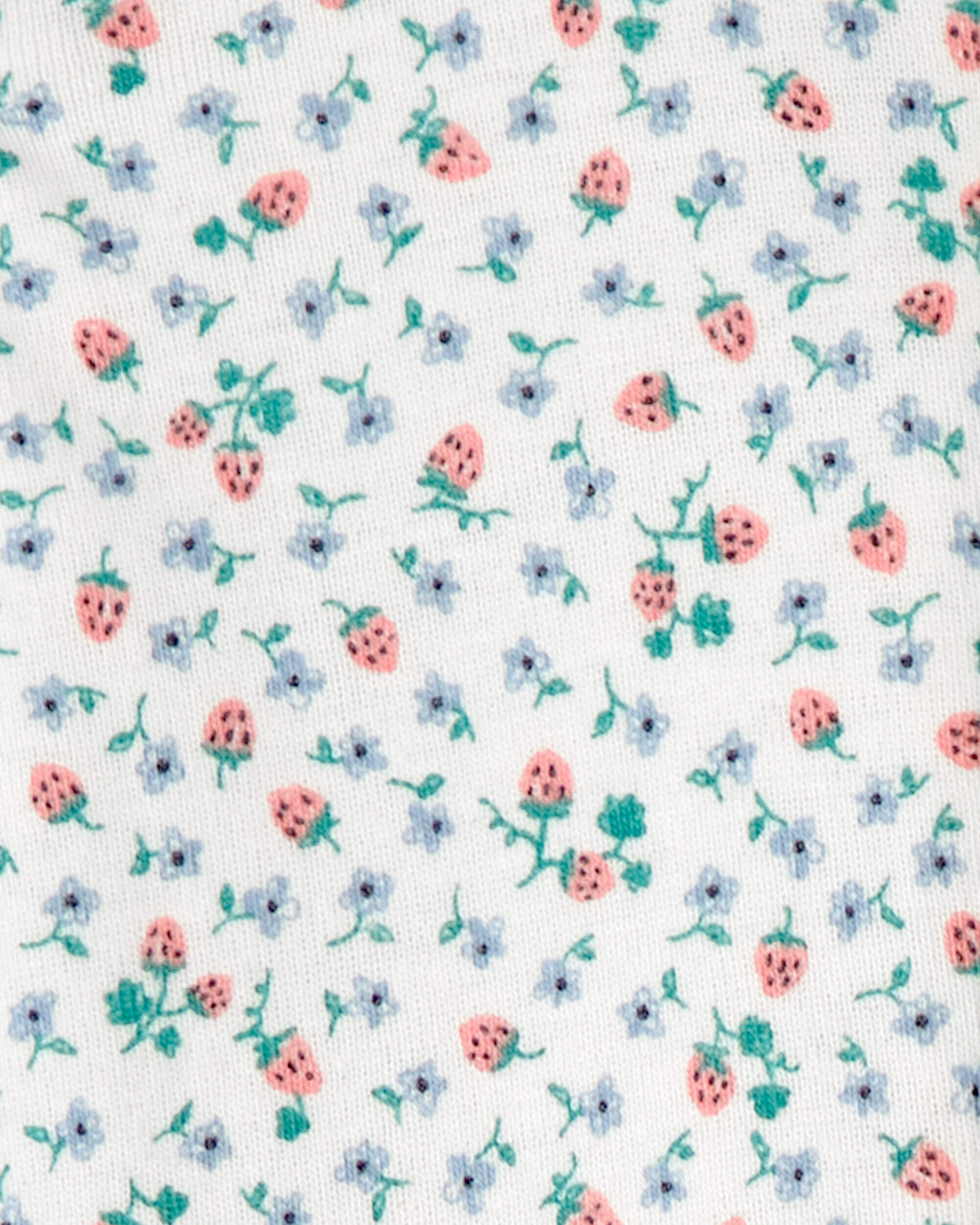 Toddler Girl Strawberry 100% Cotton Snug Fit 1-Piece Pajama - Image 4