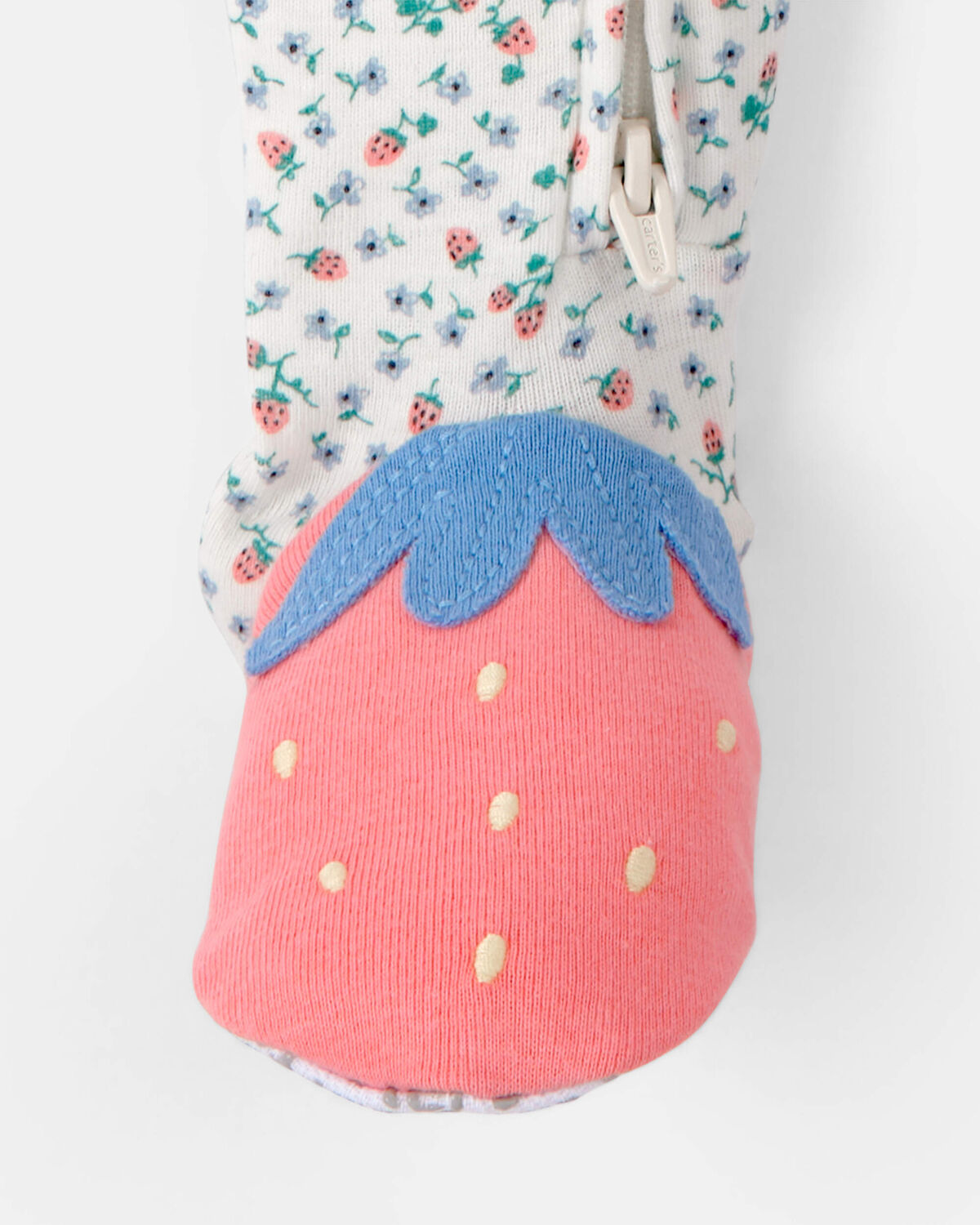Toddler Girl Strawberry 100% Cotton Snug Fit 1-Piece Pajama - Image 3