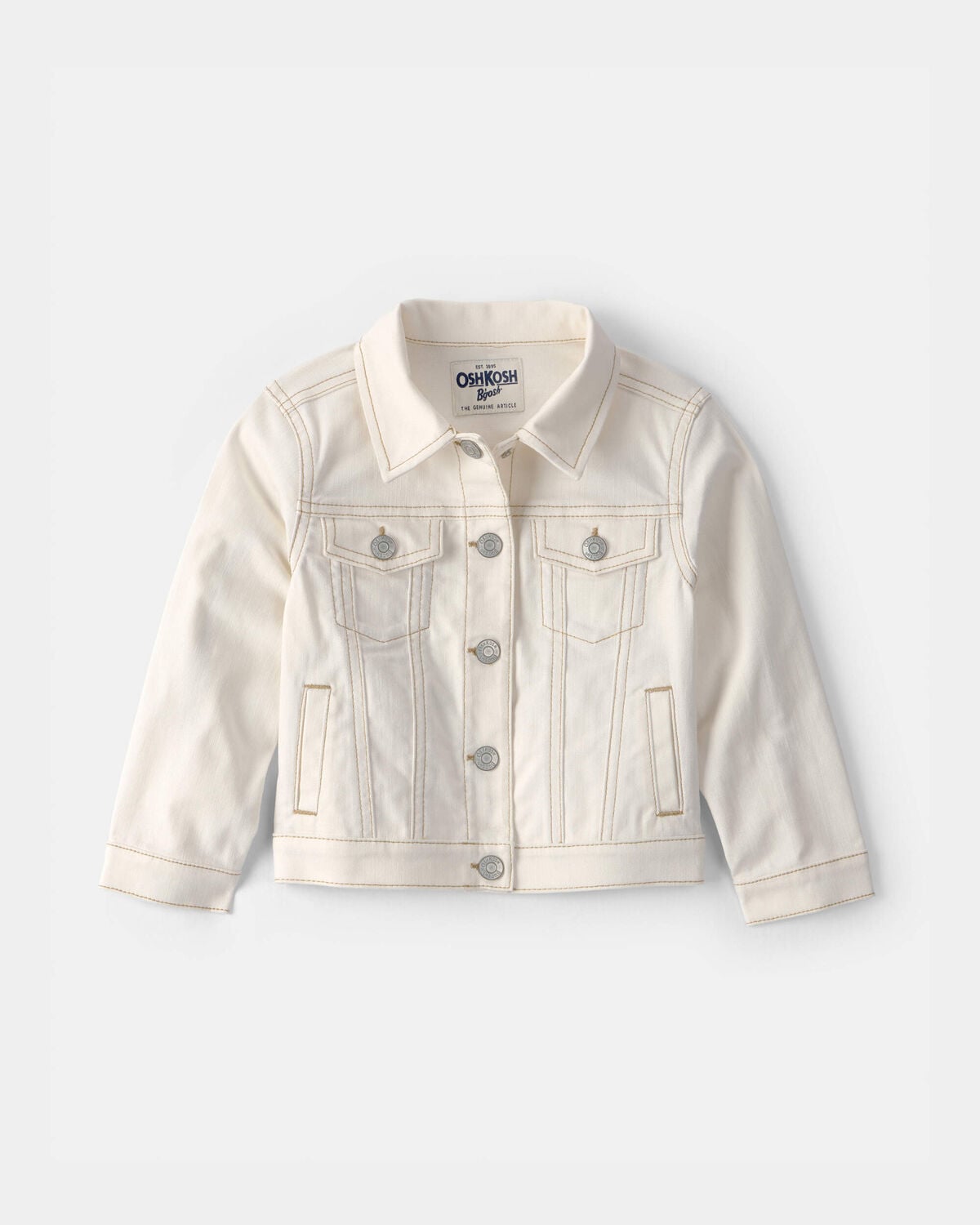 Toddler Girl Twill Jacket - Ivory - Image 2