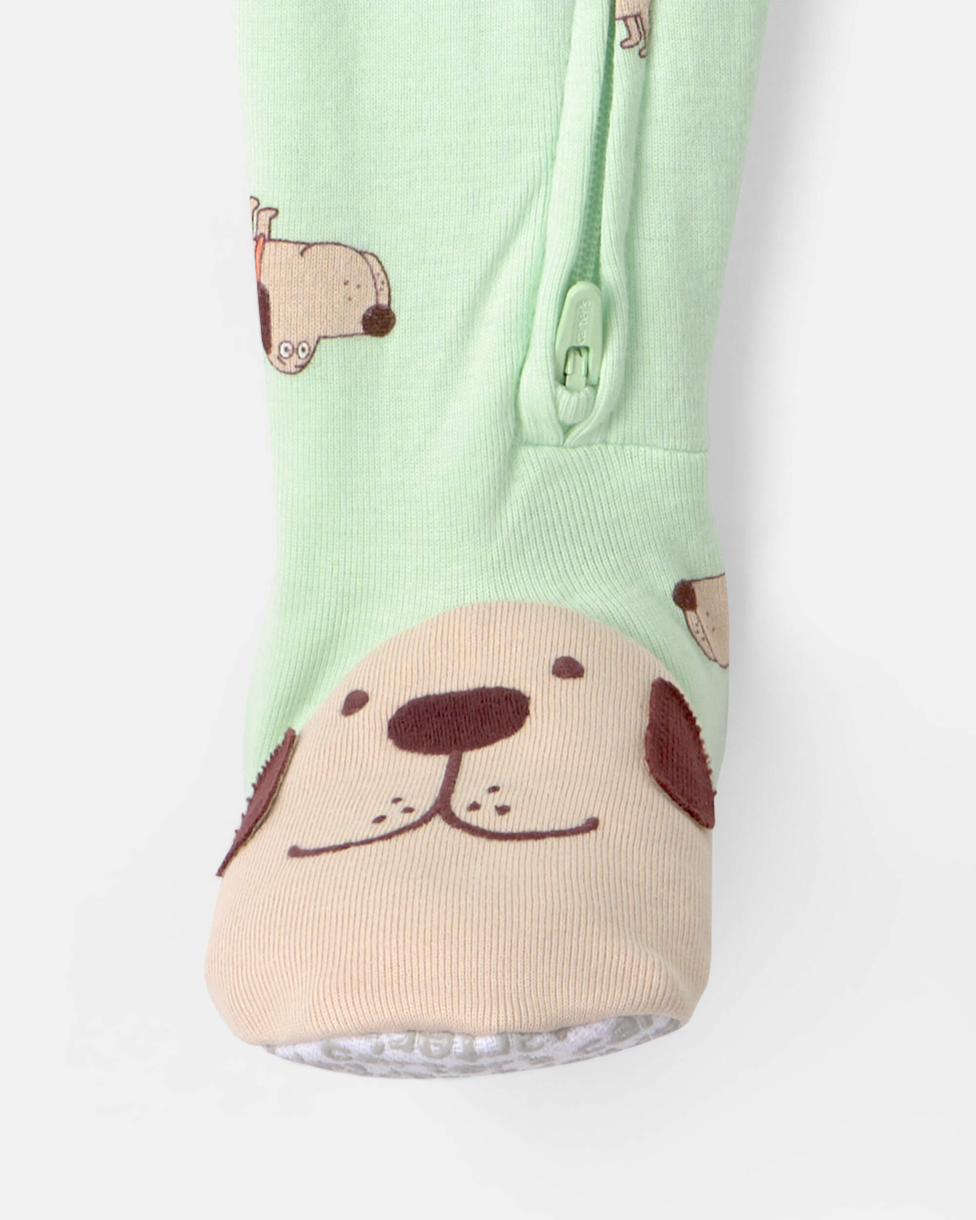 Toddler Dog 100% Cotton Snug Fit 1-Piece Pajama - Green - Image 4