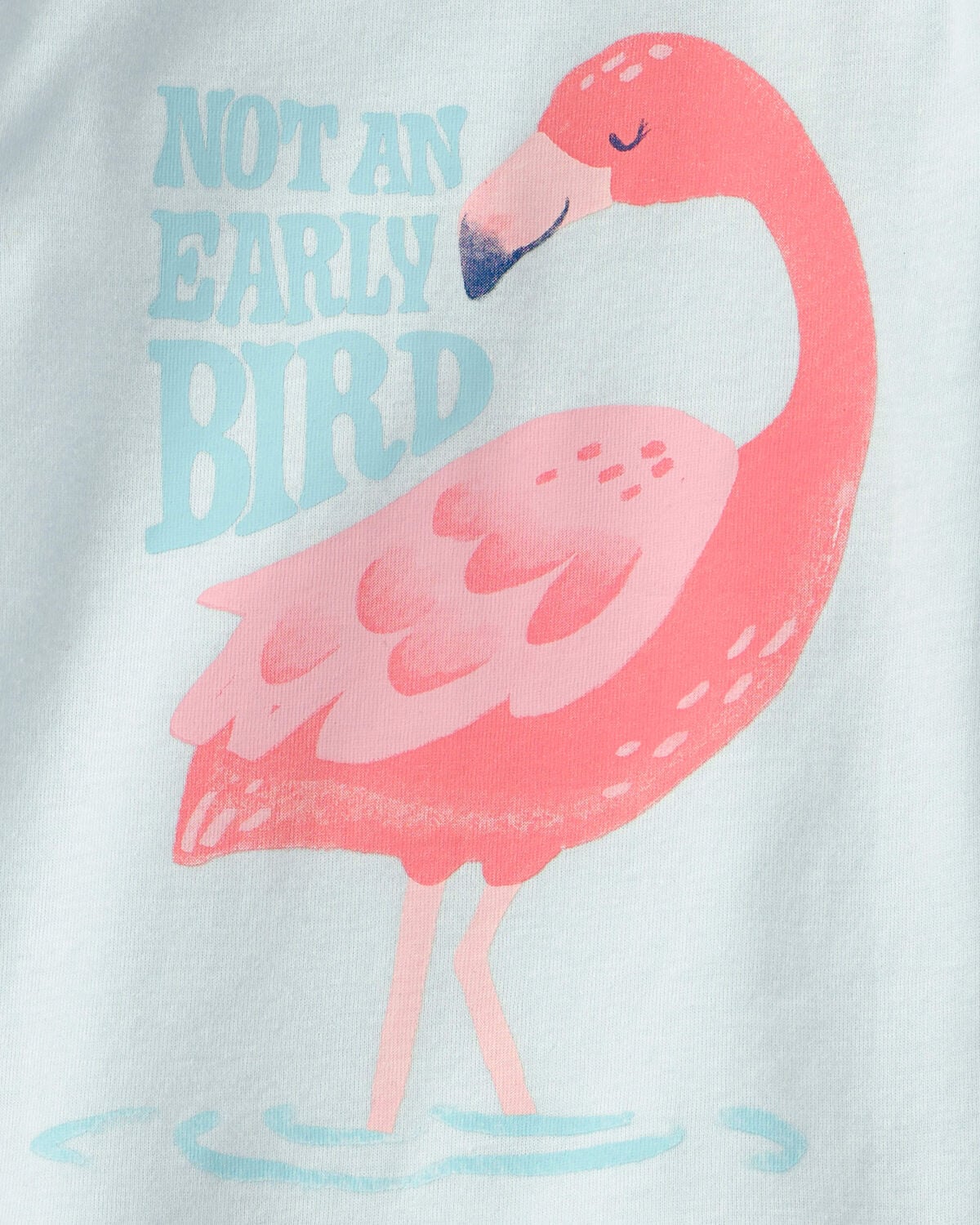 Toddler Girl Flamingo 100% Cotton Short-Sleeve Snug Fit 4-Piece Pajama Set - Pink/Blue - Image 2