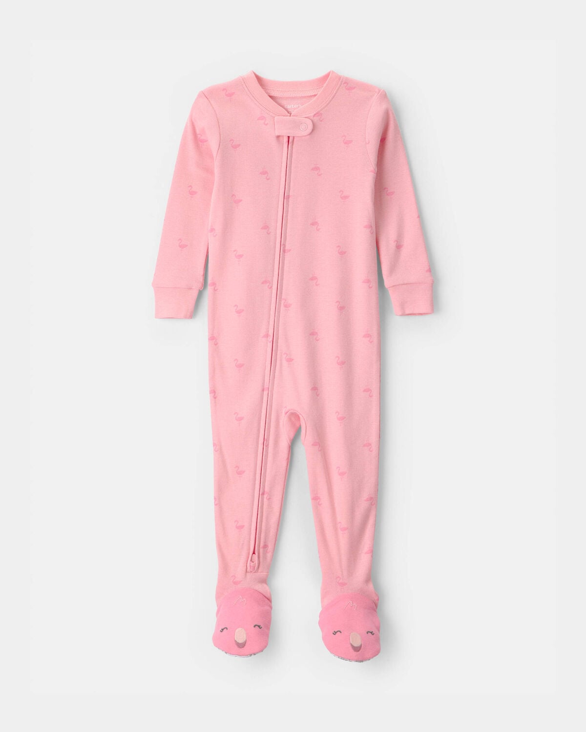 Toddler Girl Flamingo 100% Cotton Snug Fit 1-Piece Pajama - Pink