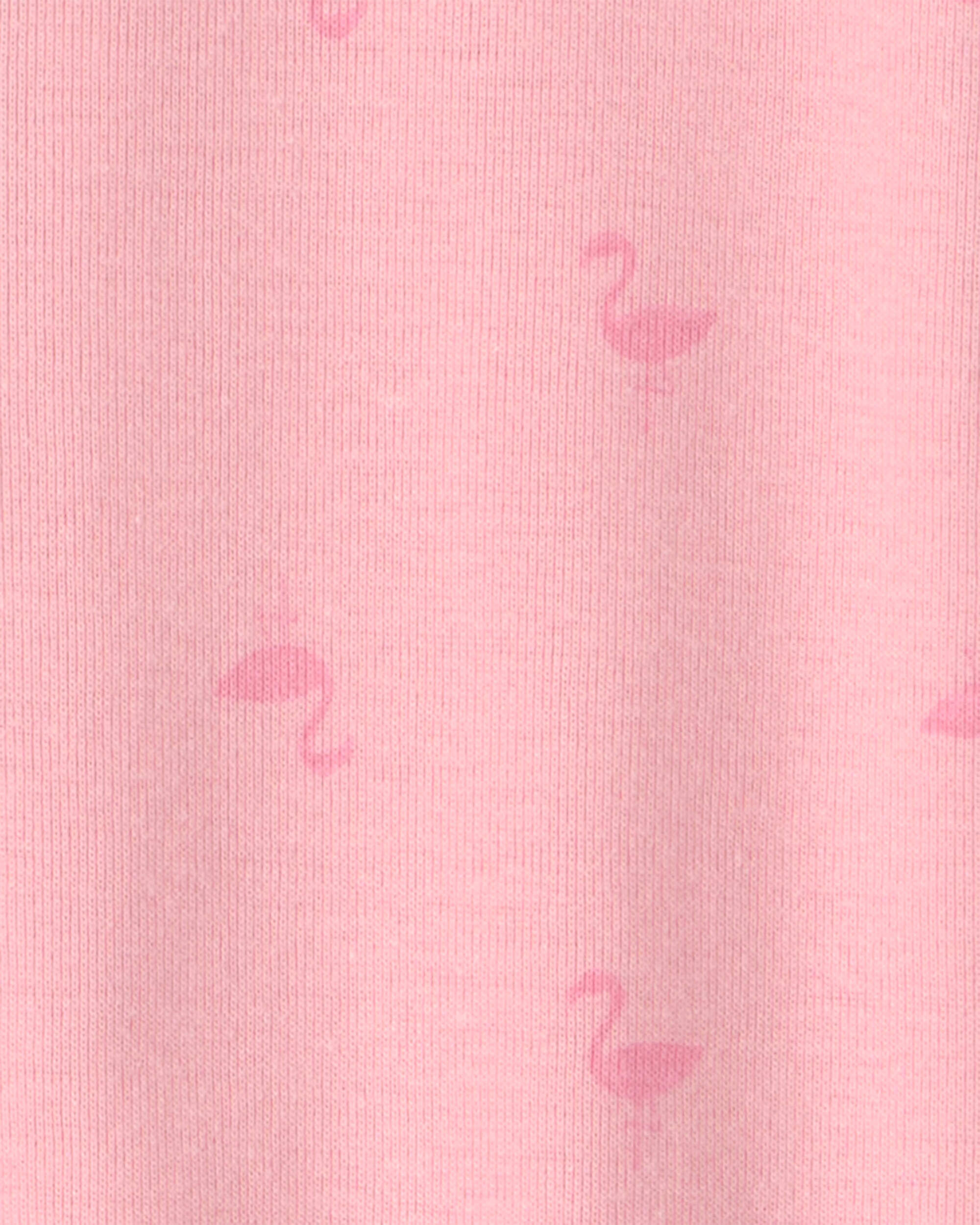 Toddler Girl Flamingo 100% Cotton Snug Fit 1-Piece Pajama - Pink - Image 4