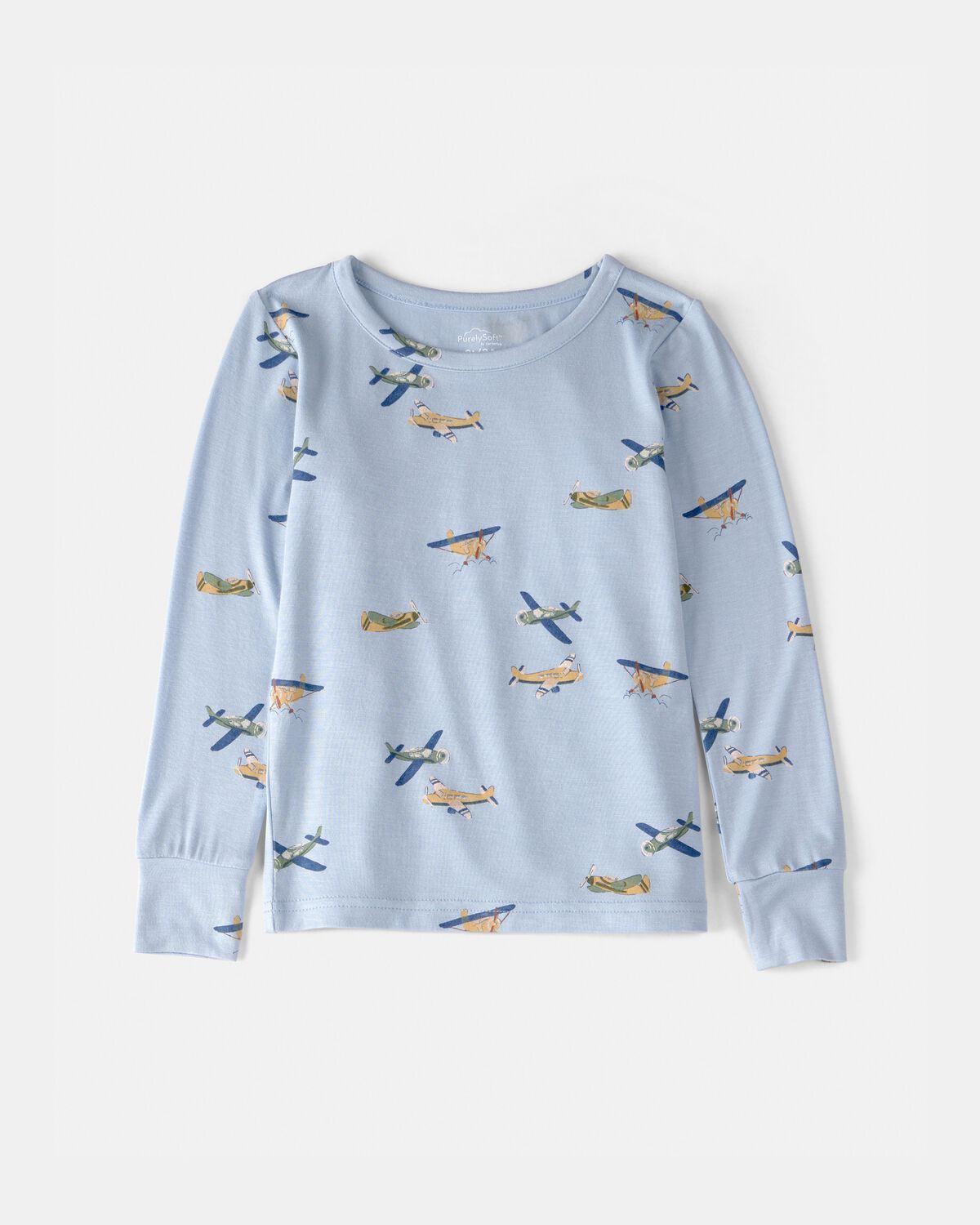 Toddler Boy Plane PurelySoft 2-Piece Pajama Set - Blue - Image 2