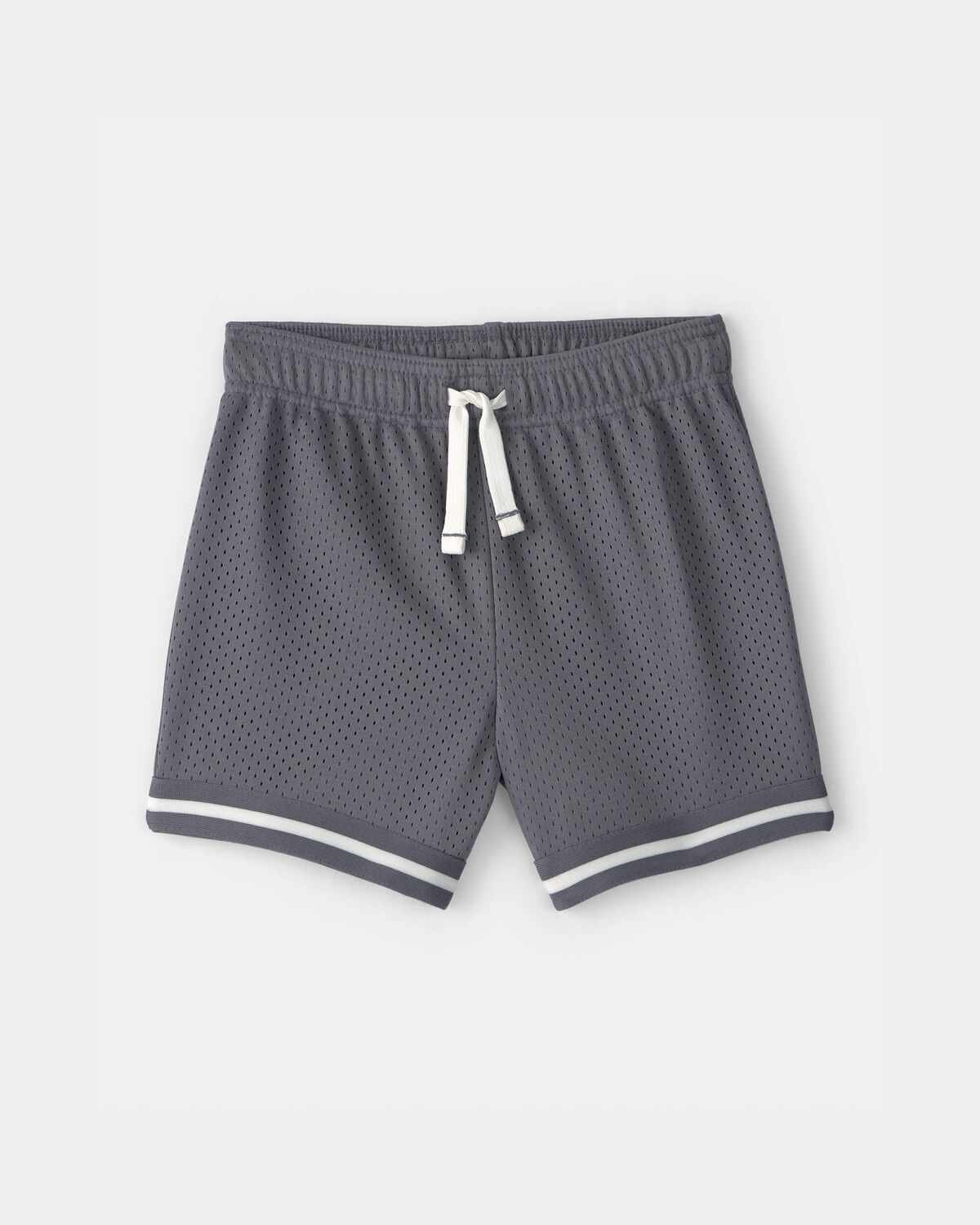 Toddler Boy Stripe Mesh Active Shorts - Grey