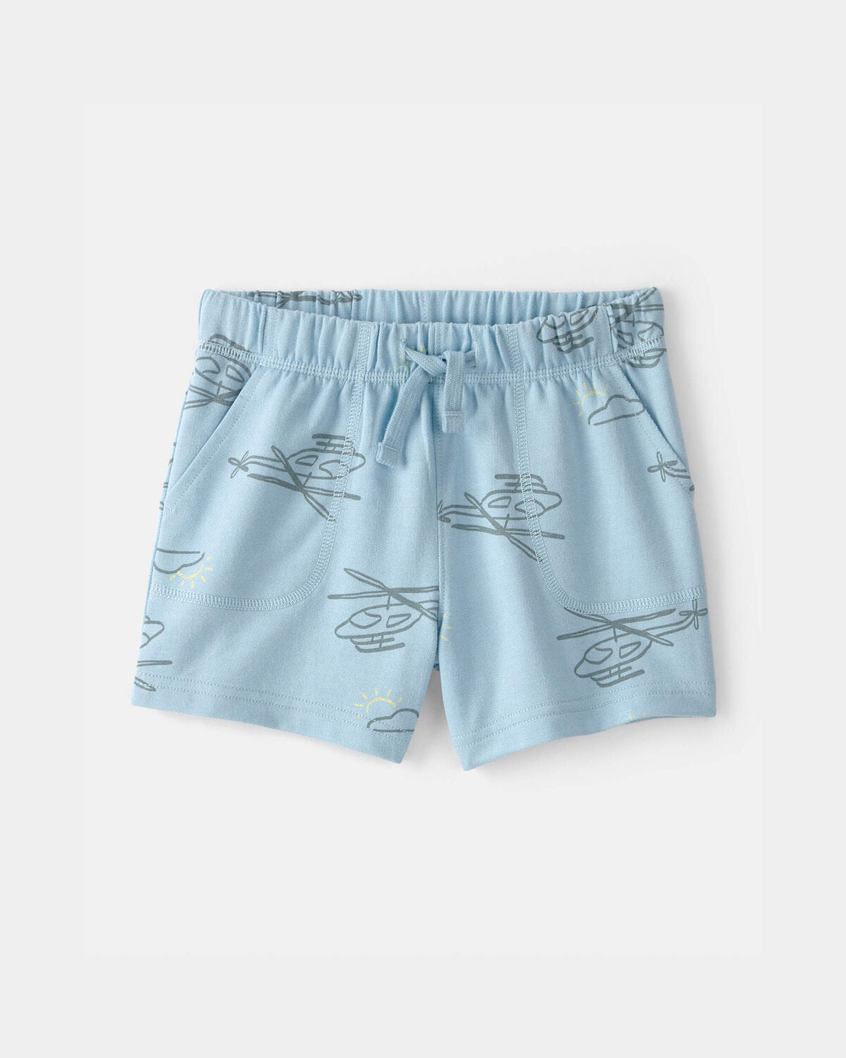 Toddler Boy Helicopter French Terry Shorts - Blue
