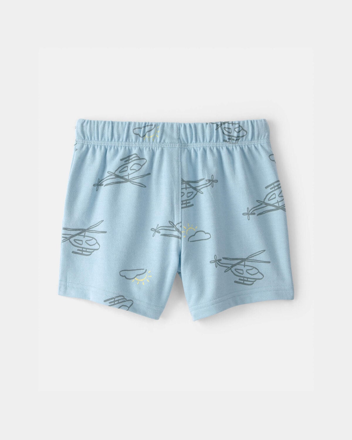 Toddler Boy Helicopter French Terry Shorts - Blue - Image 2