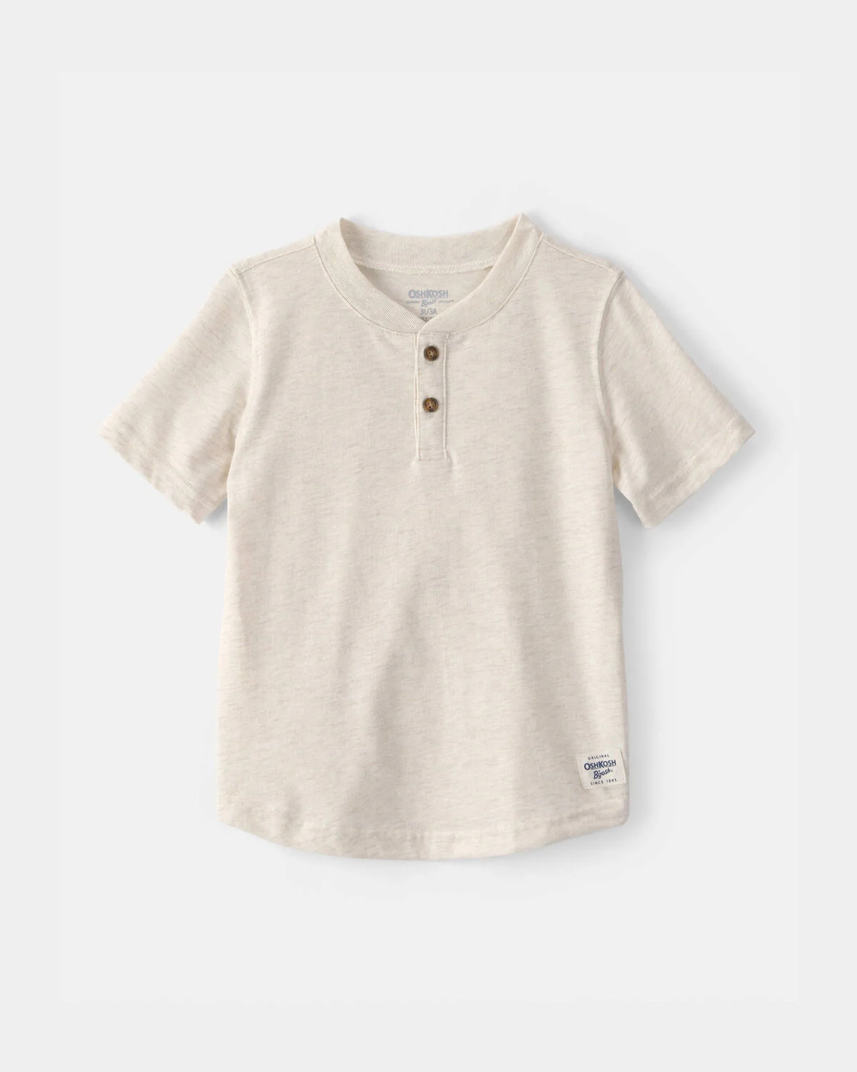 Toddler Boy Short-Sleeve Henley T-Shirt - Cream