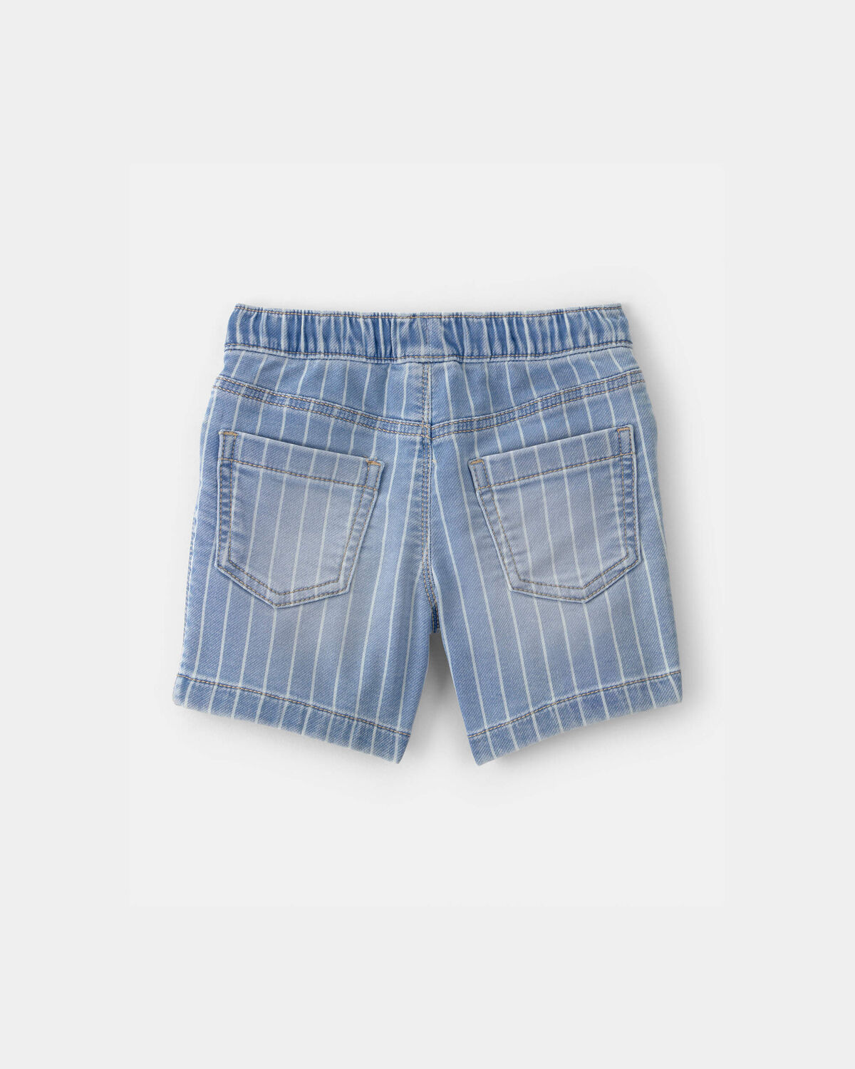 Toddler Boy Striped Denim Drawstring Shorts - Light Wash - Image 2