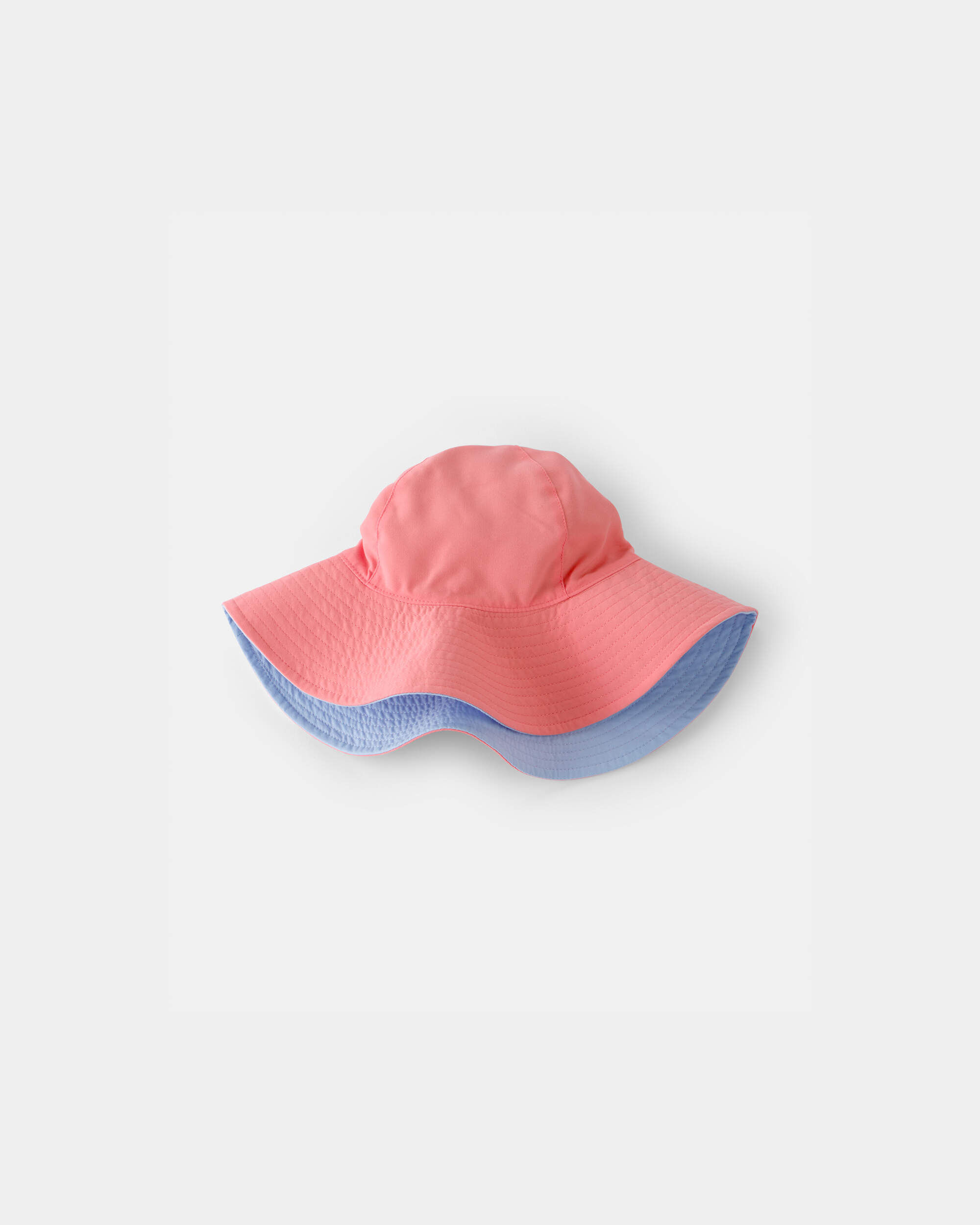 Toddler Girl Reversible Swim Hat - Coral/Blue - Image 4