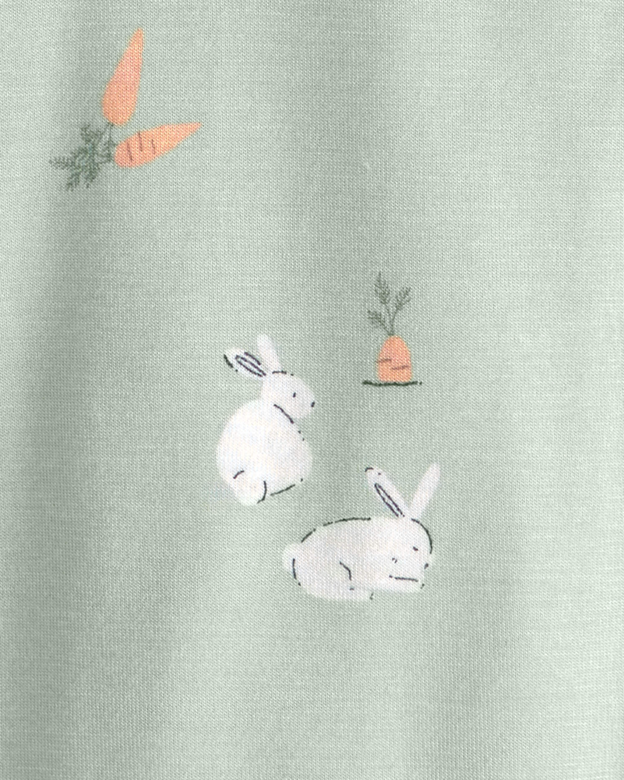 Toddler Easter Bunny PurelySoft 1-Piece 2-Way Zip Pajama - Green - Image 5