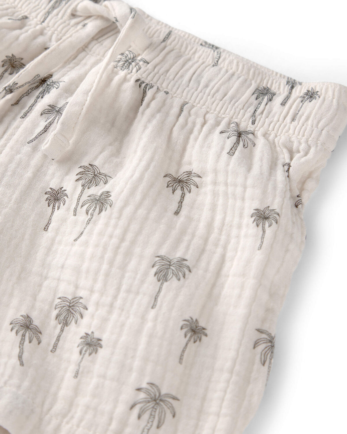 Toddler Boy 2-Piece Organic Cotton Gauze Top & Short Set in Palm Trees - Image 4