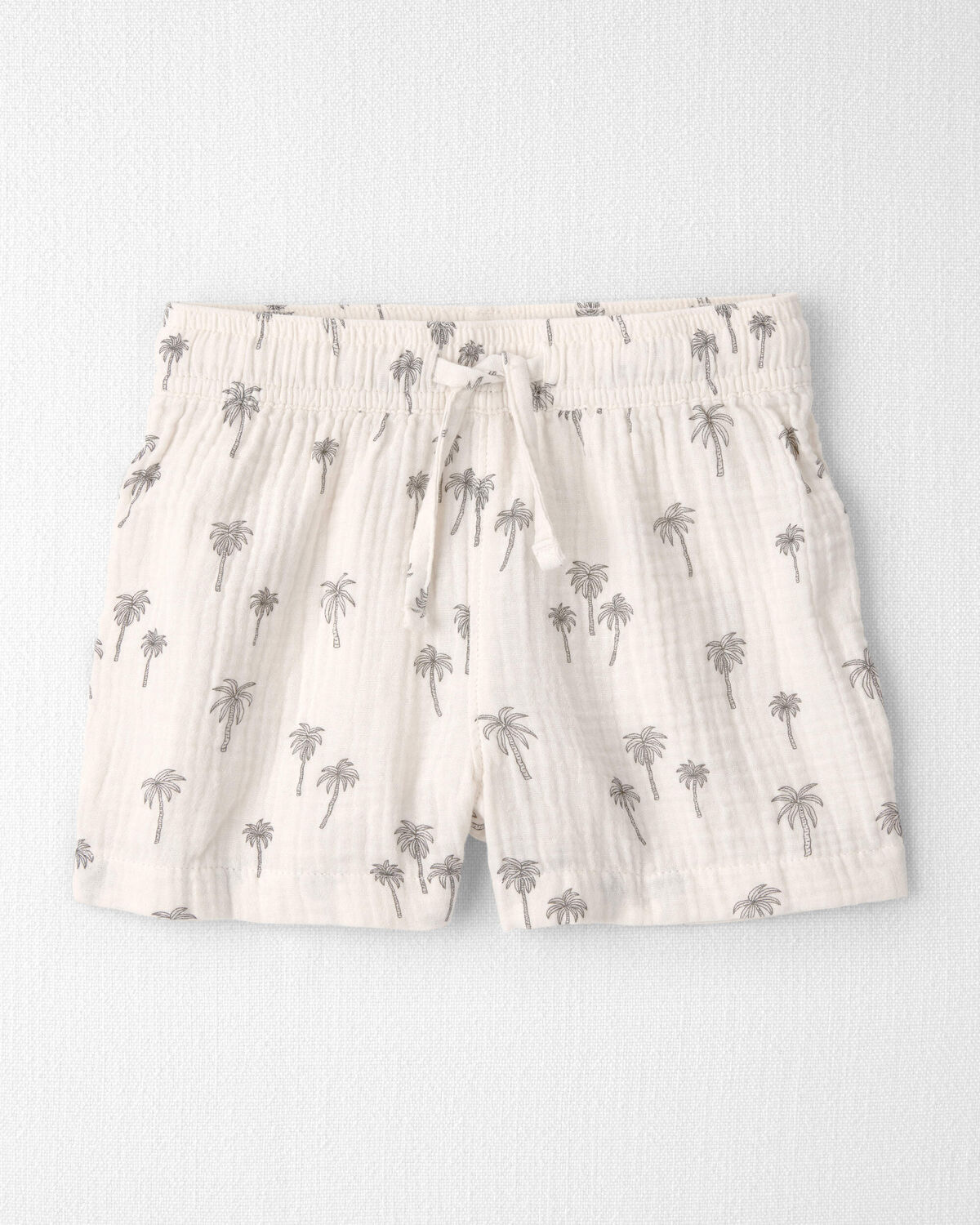 Toddler Boy 2-Piece Organic Cotton Gauze Top & Short Set in Palm Trees - Image 5