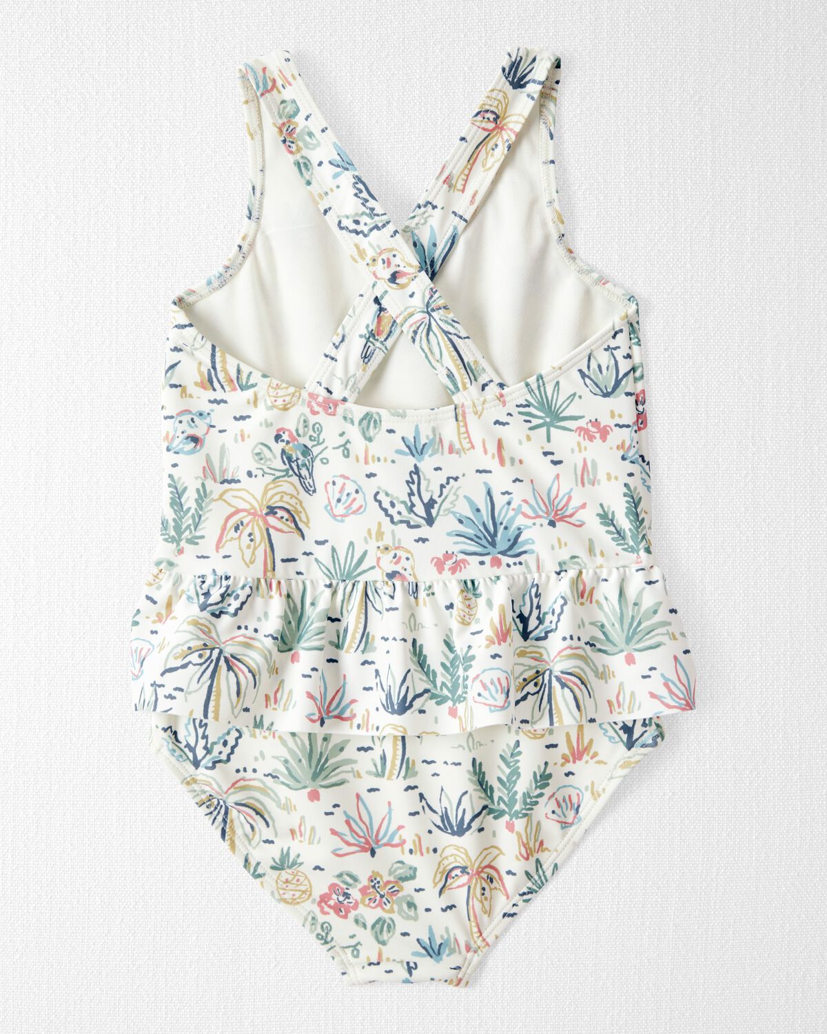 Toddler Girl Recycled Swimsuit in Tropical Paradise - Image 2