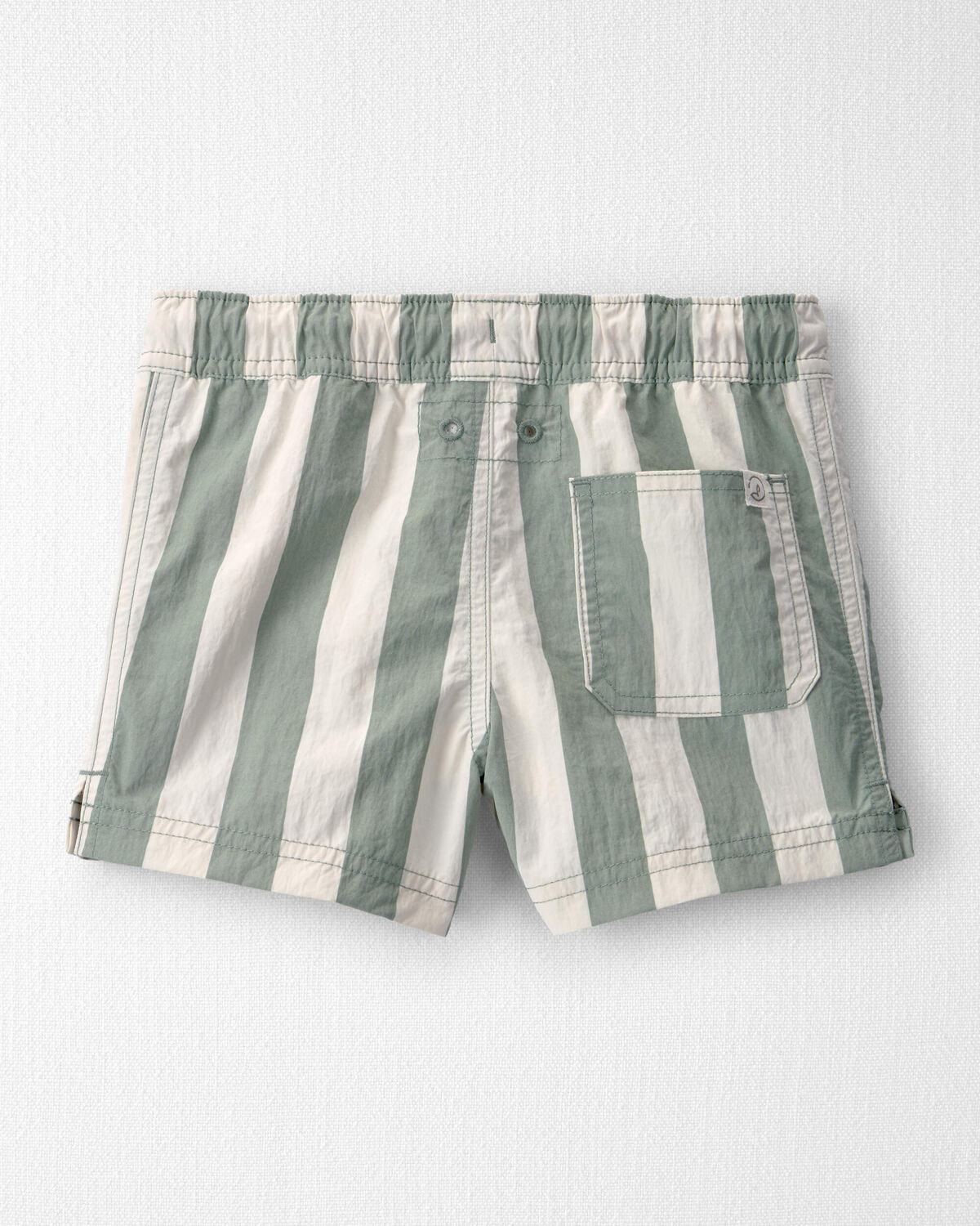 Toddler Boy Recycled Swim Trunks in Stripes - Image 2