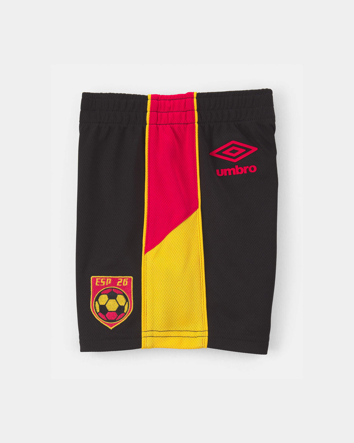Toddler Umbro Spain Mesh Soccer Shorts - Red/Yellow/Black - Image 3