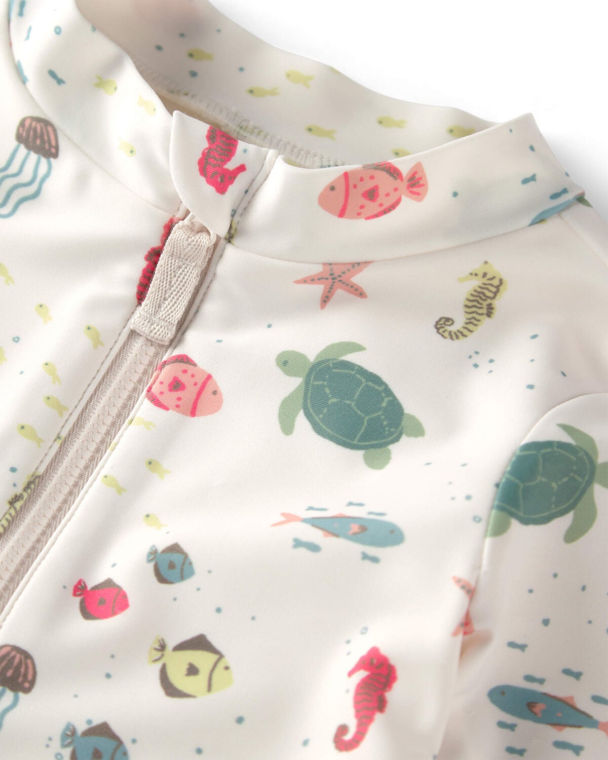 Toddler Girl Recycled Rashguard Swimsuit in Under the Sea - Image 3