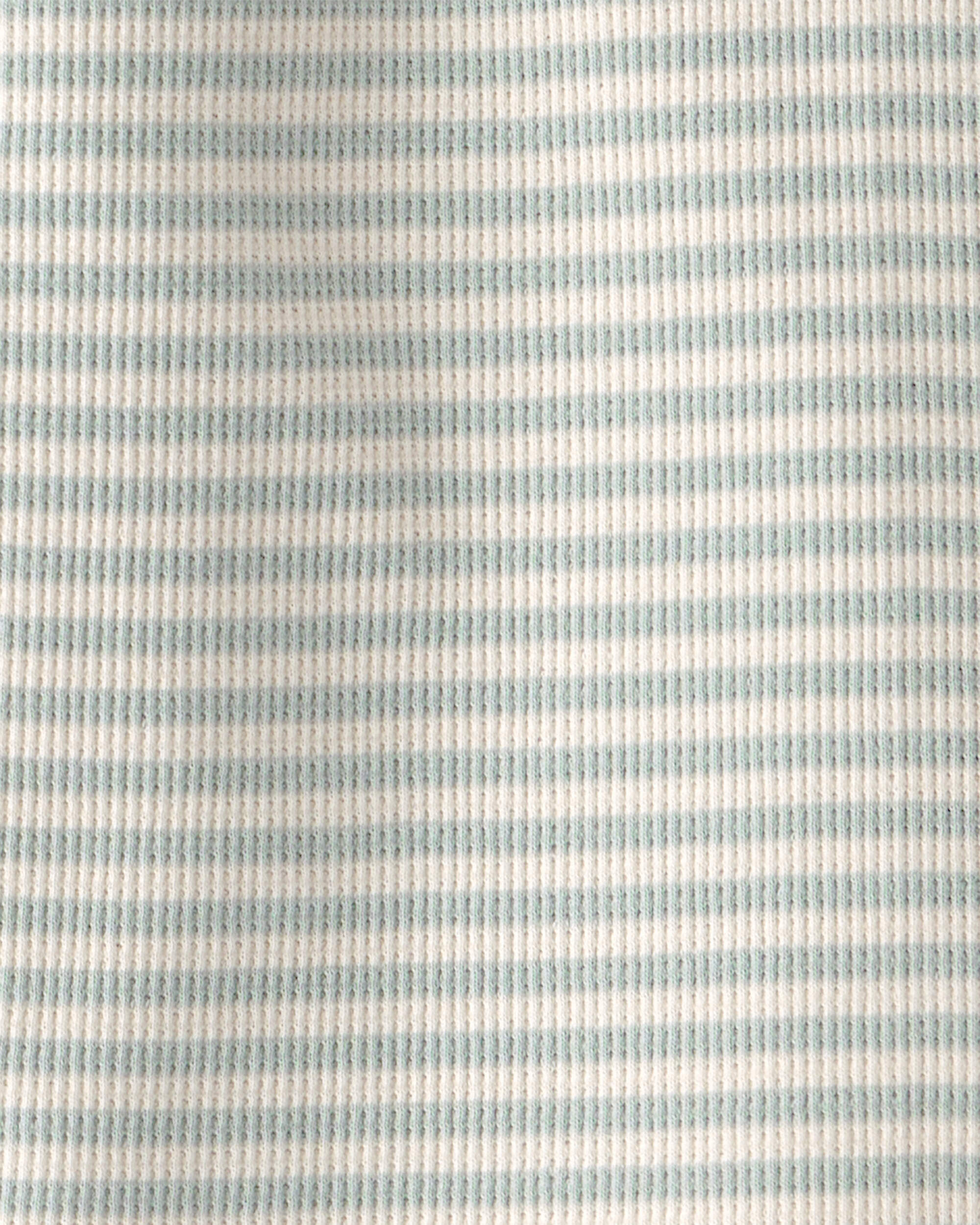 Toddler Girl 2-Piece Organic Cotton Waffle Knit Top & Short Set in Stripes - Image 5