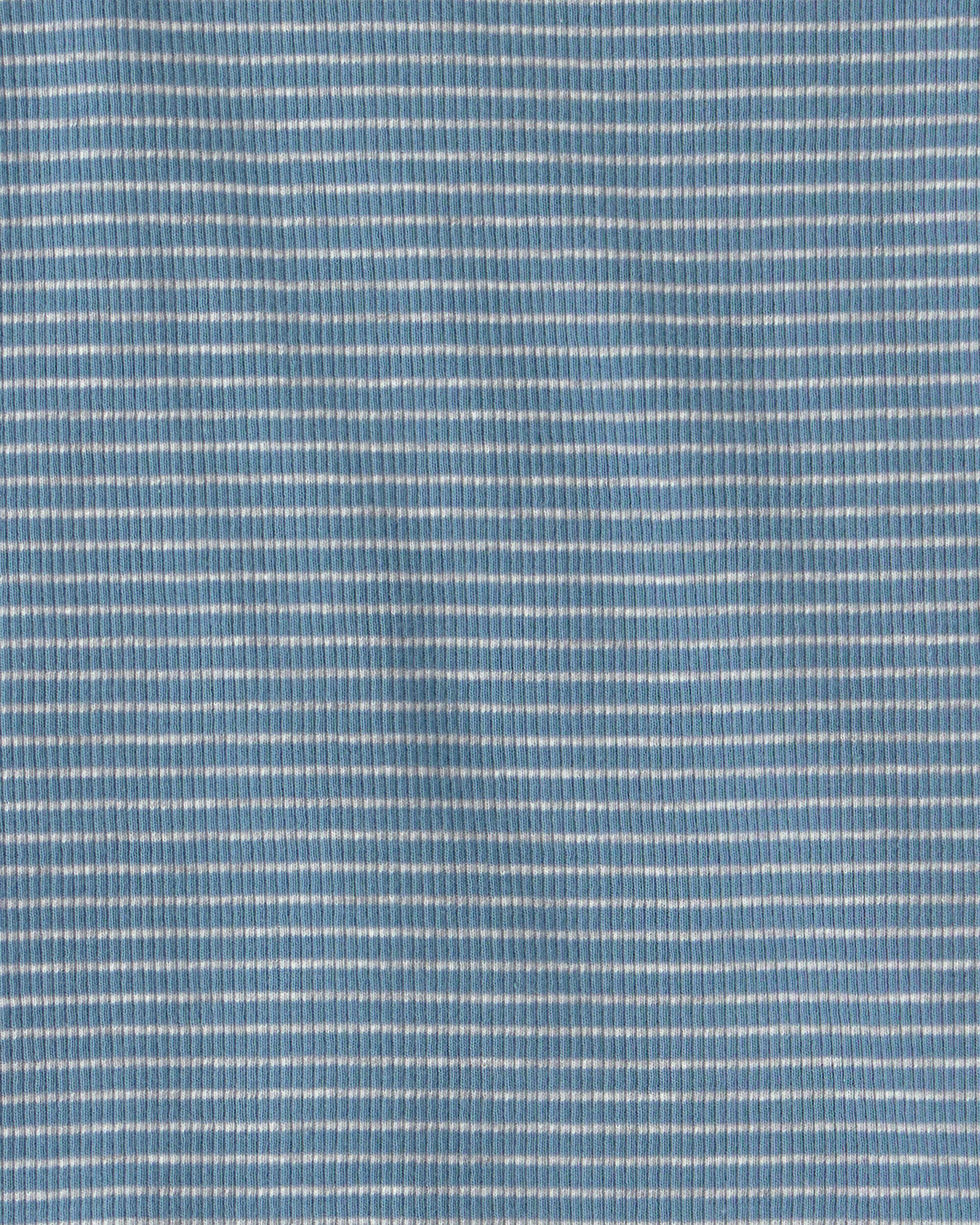 Toddler 2-Piece Organic Cotton Ribbed Pajama Set in Stripes - Image 4