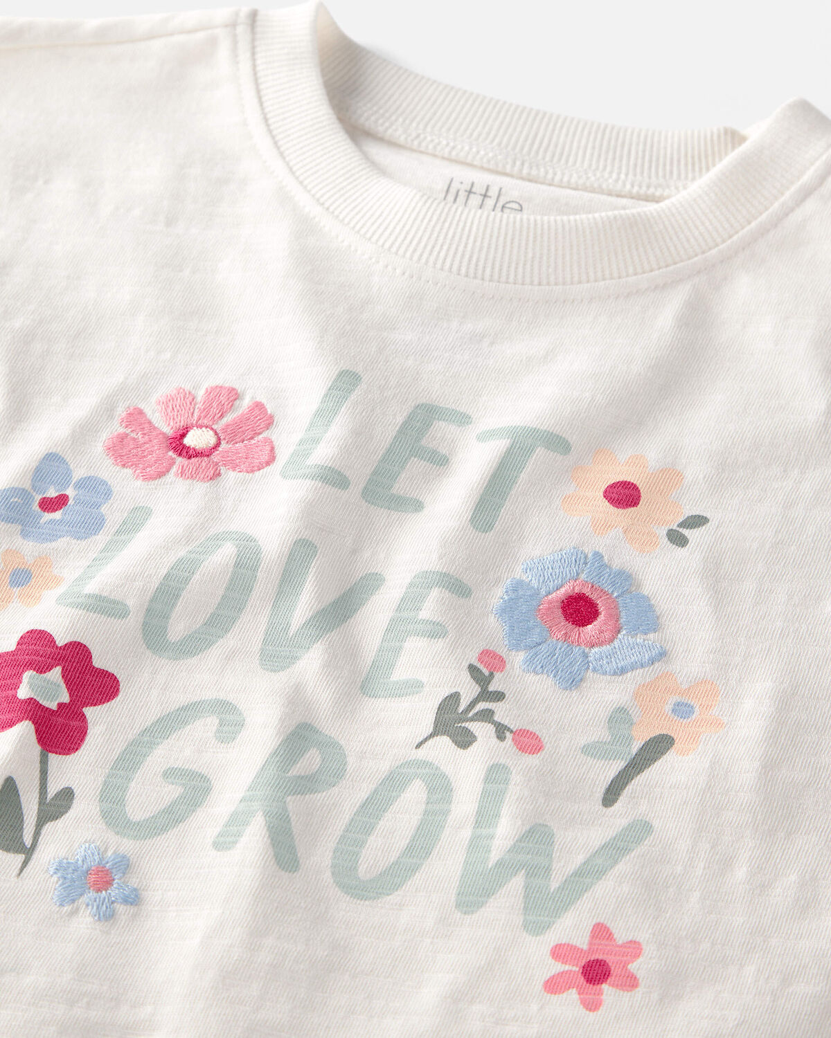 Toddler Girl Organic Cotton 'Let Love Grow' Boxy Tee - Image 2