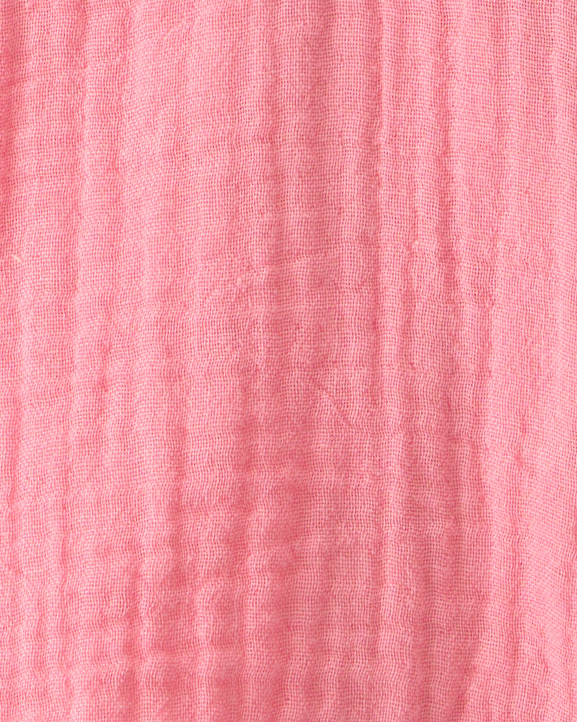 Toddler Girl Organic Cotton Gauze Button-Down Top - Image 4