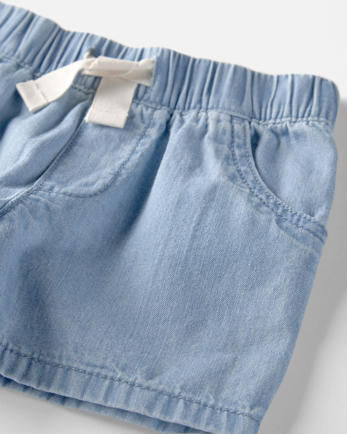 Toddler Organic Cotton Chambray Shorts - Image 2