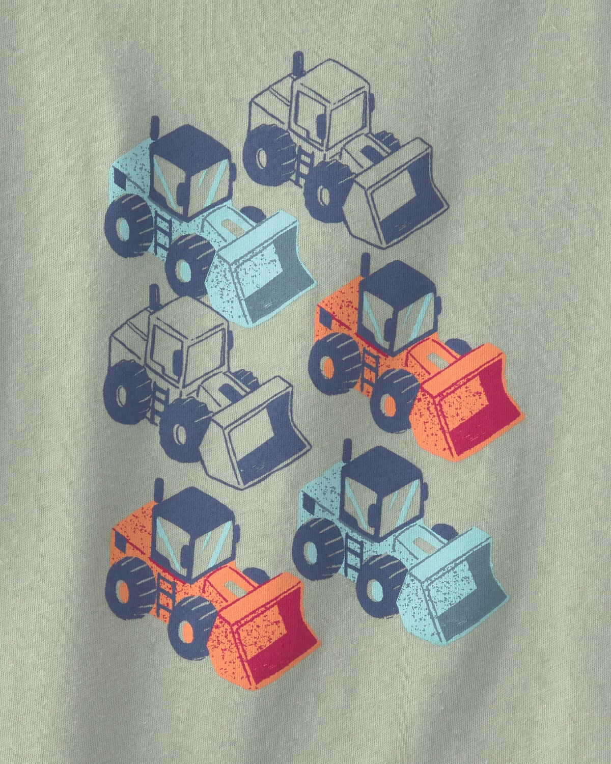 Toddler Boy Construction Digger Graphic Tee - Green - Image 2