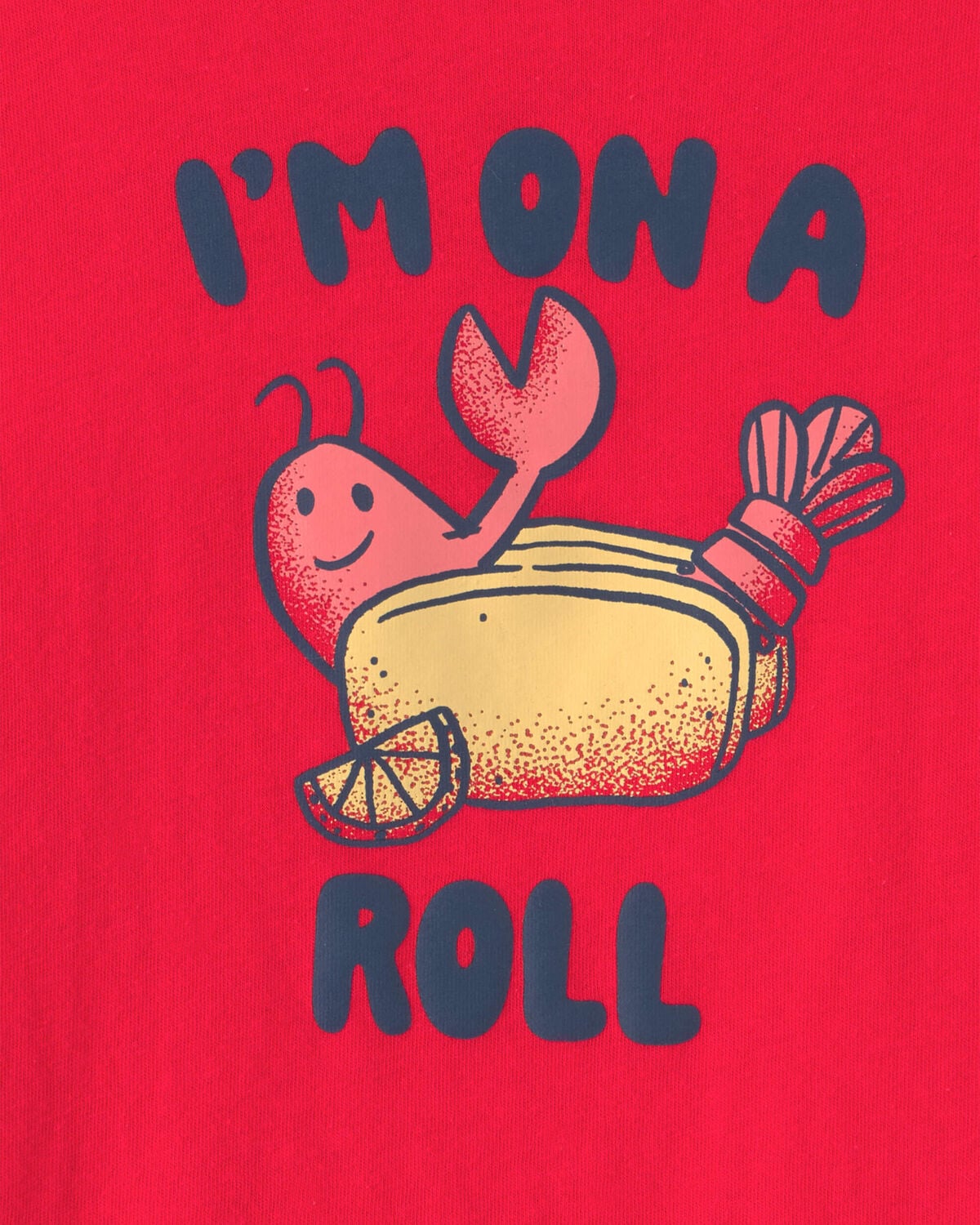 Toddler 'I'm on a Roll' Lobster Graphic Tee - Red - Image 2