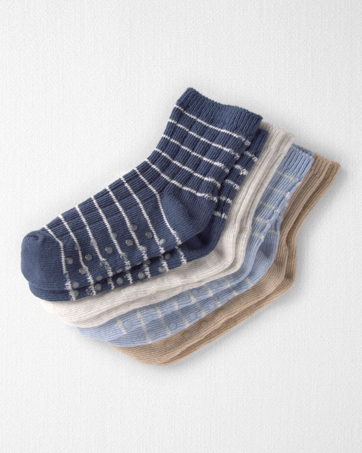 Toddler 4-Pack Ankle Socks in Stripes Made with Organic Cotton - Image 2