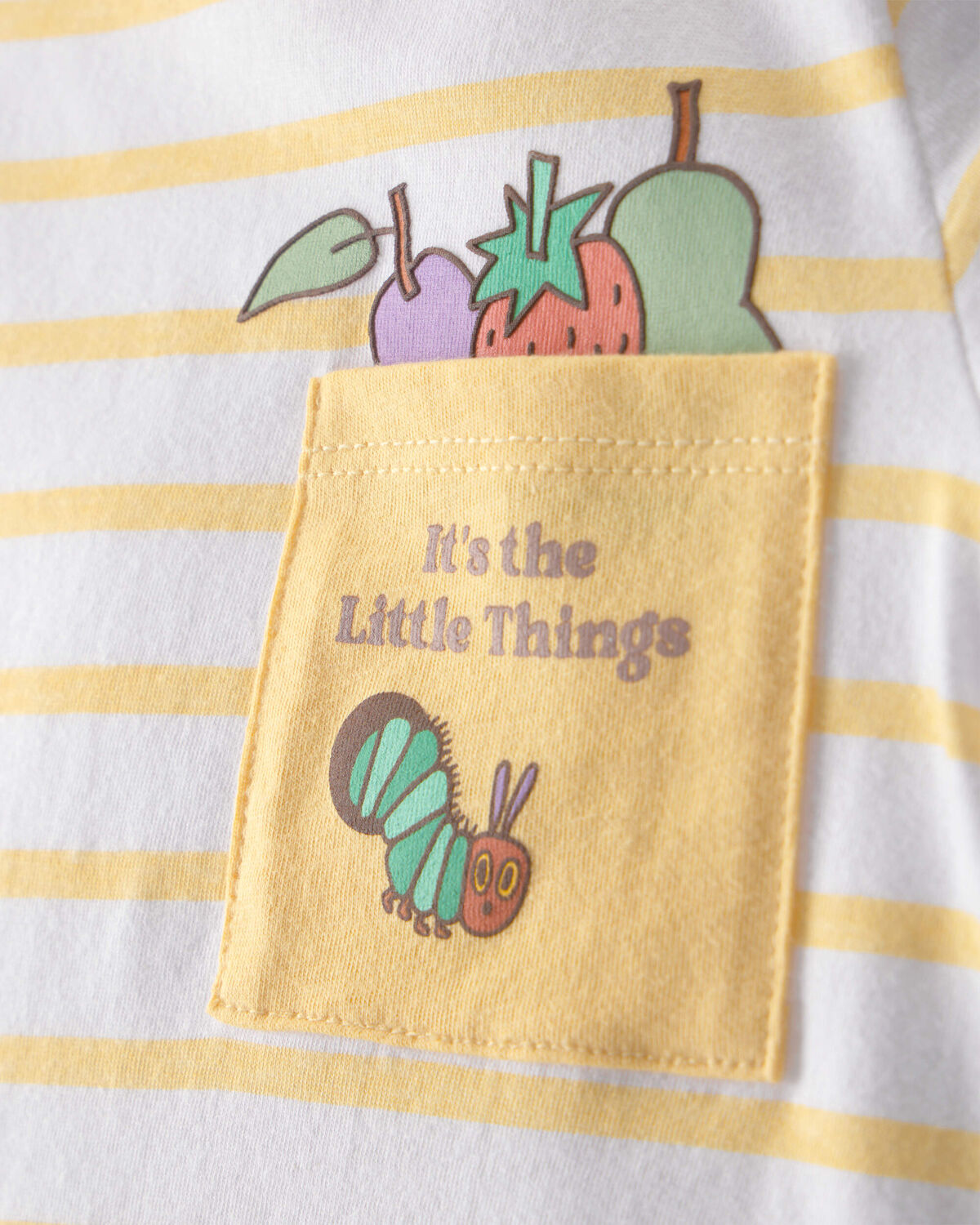 Toddler The Very Hungry Caterpillar™ Striped Pocket Tee - Yellow/White - Image 2