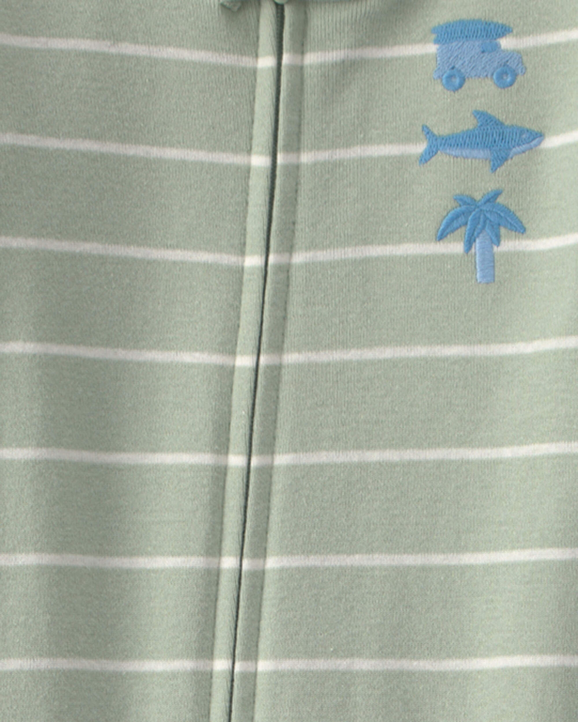 Toddler Boy Farm 100% Cotton 1-Piece Pajama - Cream - Image 6