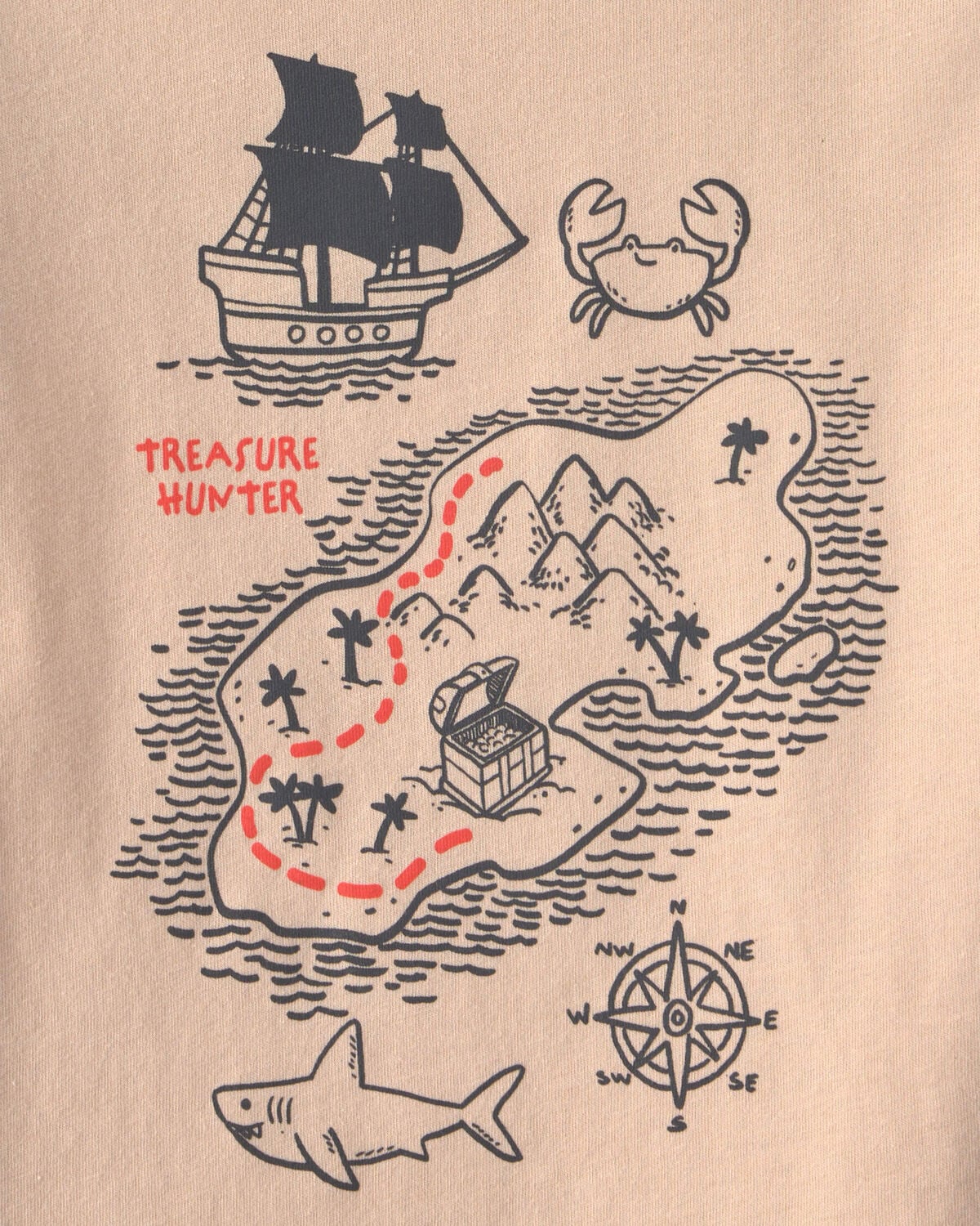 Toddler Boy Treasure Hunt Graphic Tee - Tan - Image 2