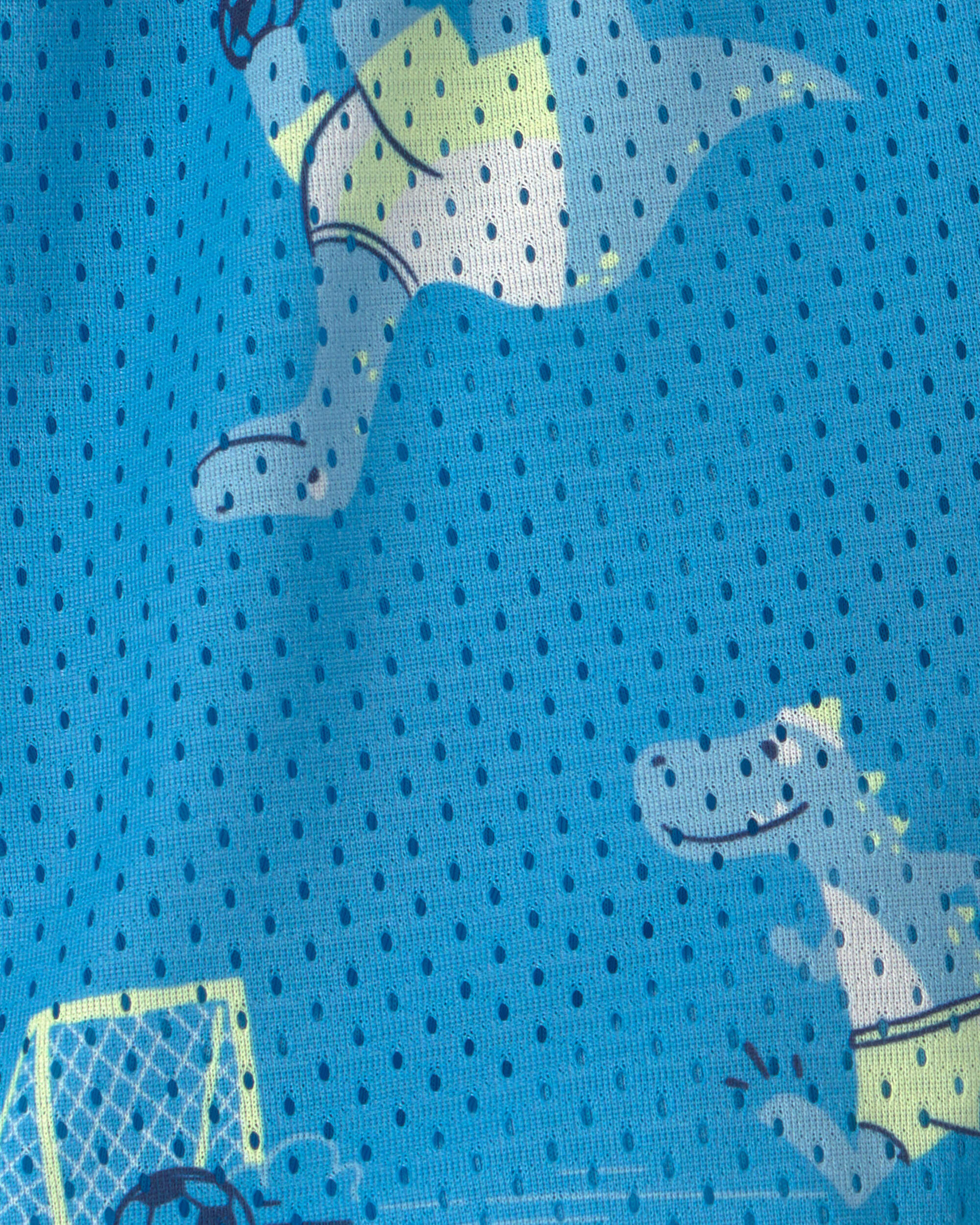 Toddler Boy Dinosaur Soccer Mesh Shorts - Blue - Image 4