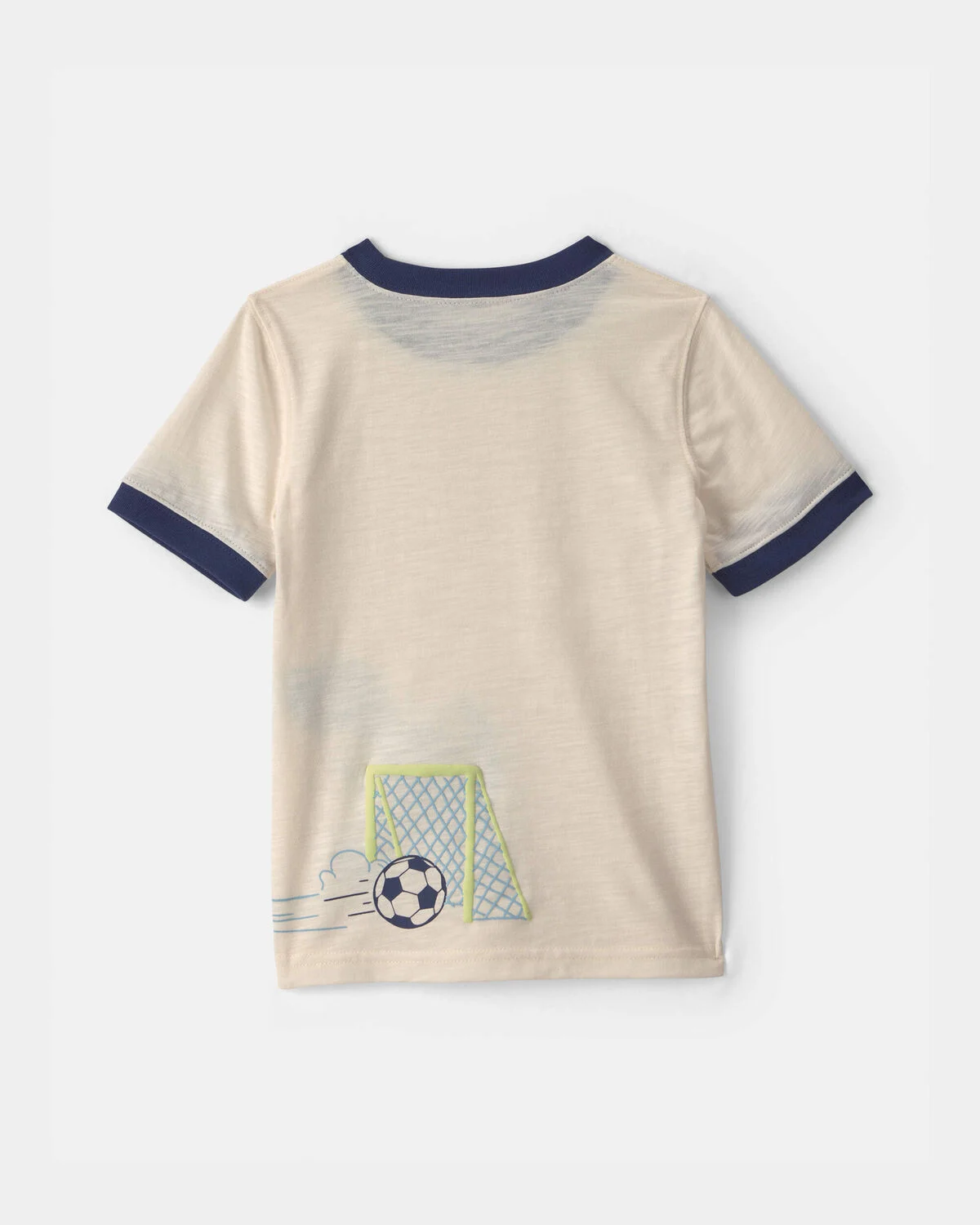 Toddler Boy Dinosaur Soccer Graphic Tee - Cream - Image 2