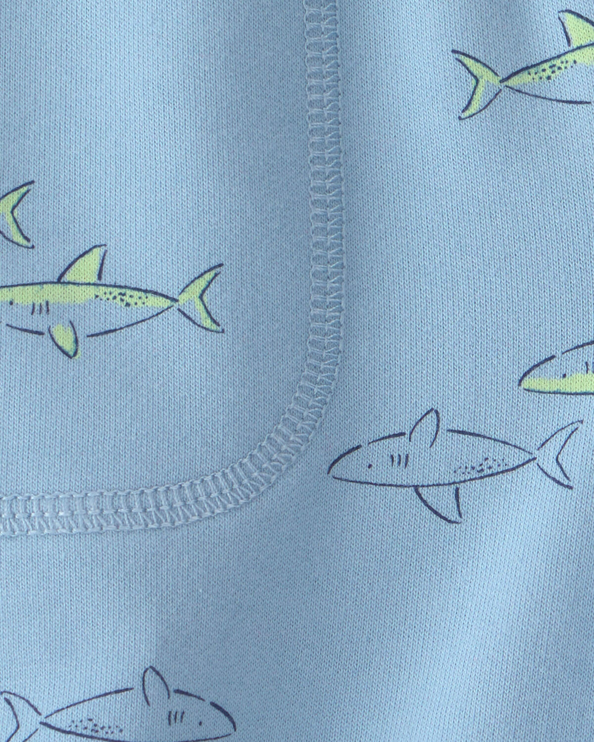 Toddler Boy Shark French Terry Shorts - Blue - Image 3
