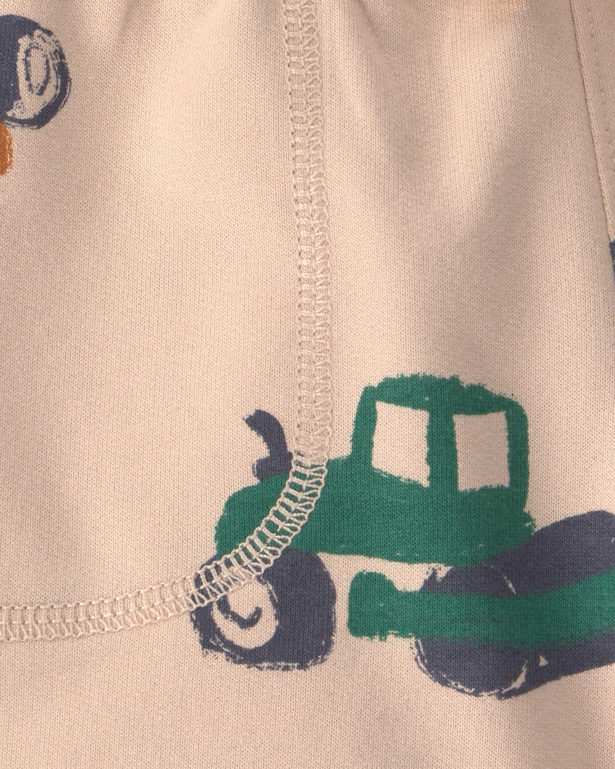 Toddler Boy Construction French Terry Shorts - Tan - Image 4