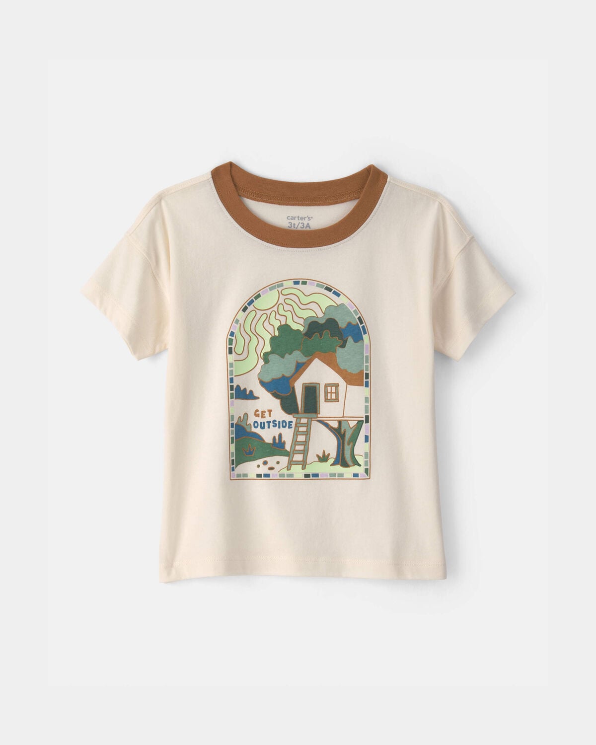 Toddler Boy 'Get Outside' Graphic Tee - Cream