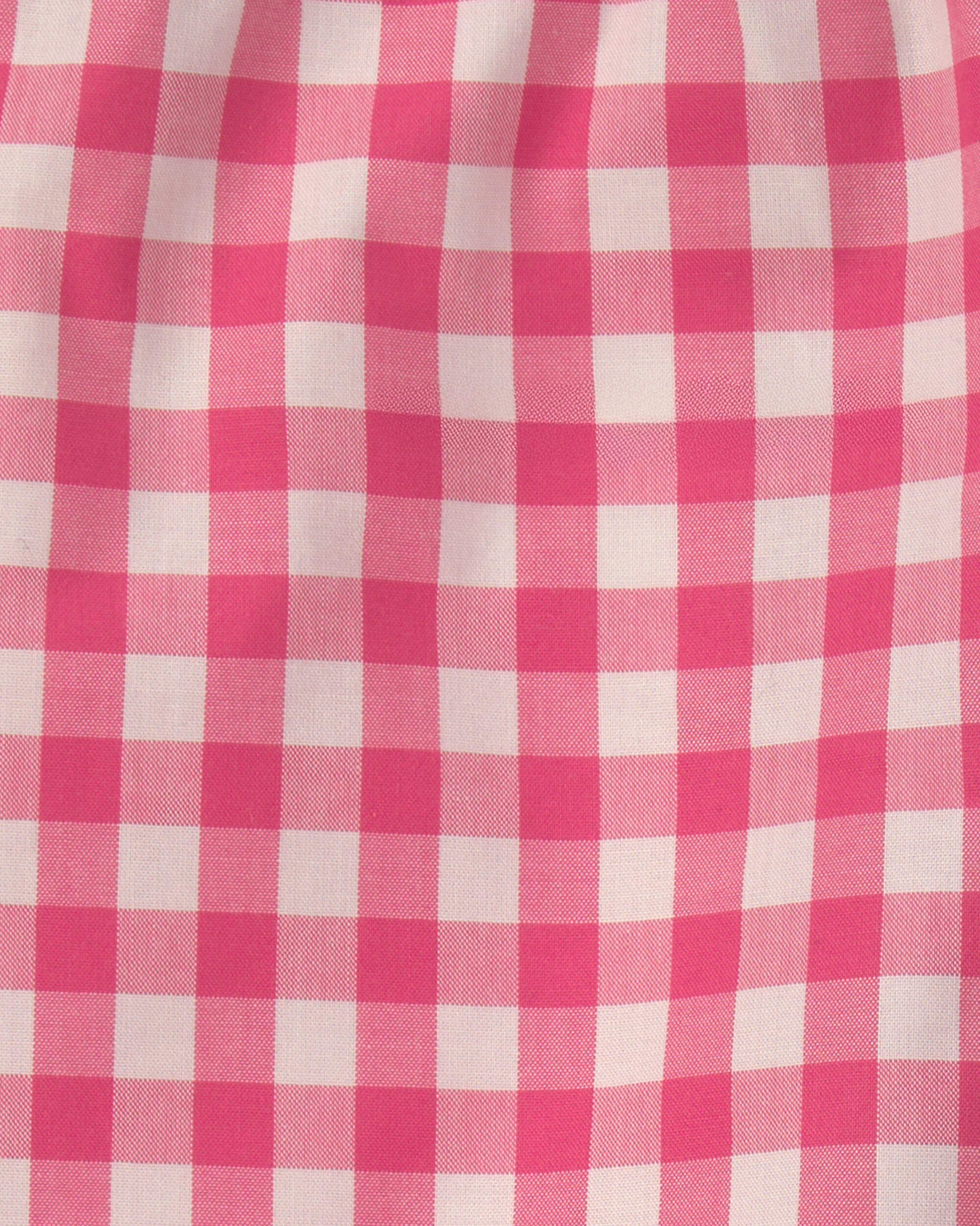 Toddler Boy Gingham Poplin Shorts - Red - Image 4