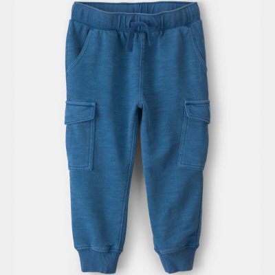 Toddler Boy French Terry Cargo Knit Joggers - Blue