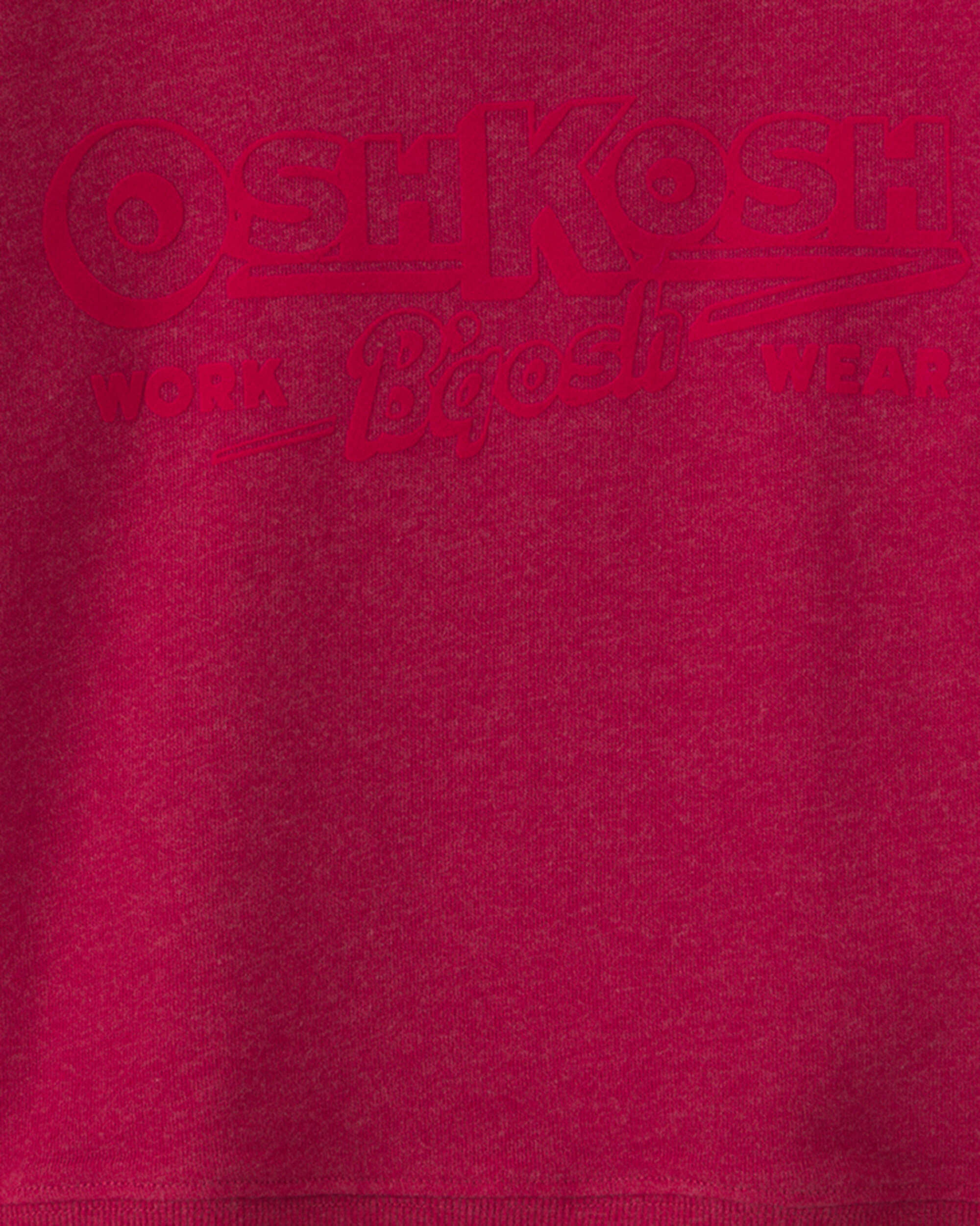 Toddler Boy OshKosh Logo French Terry Pullover Sweatshirt - Red - Image 4