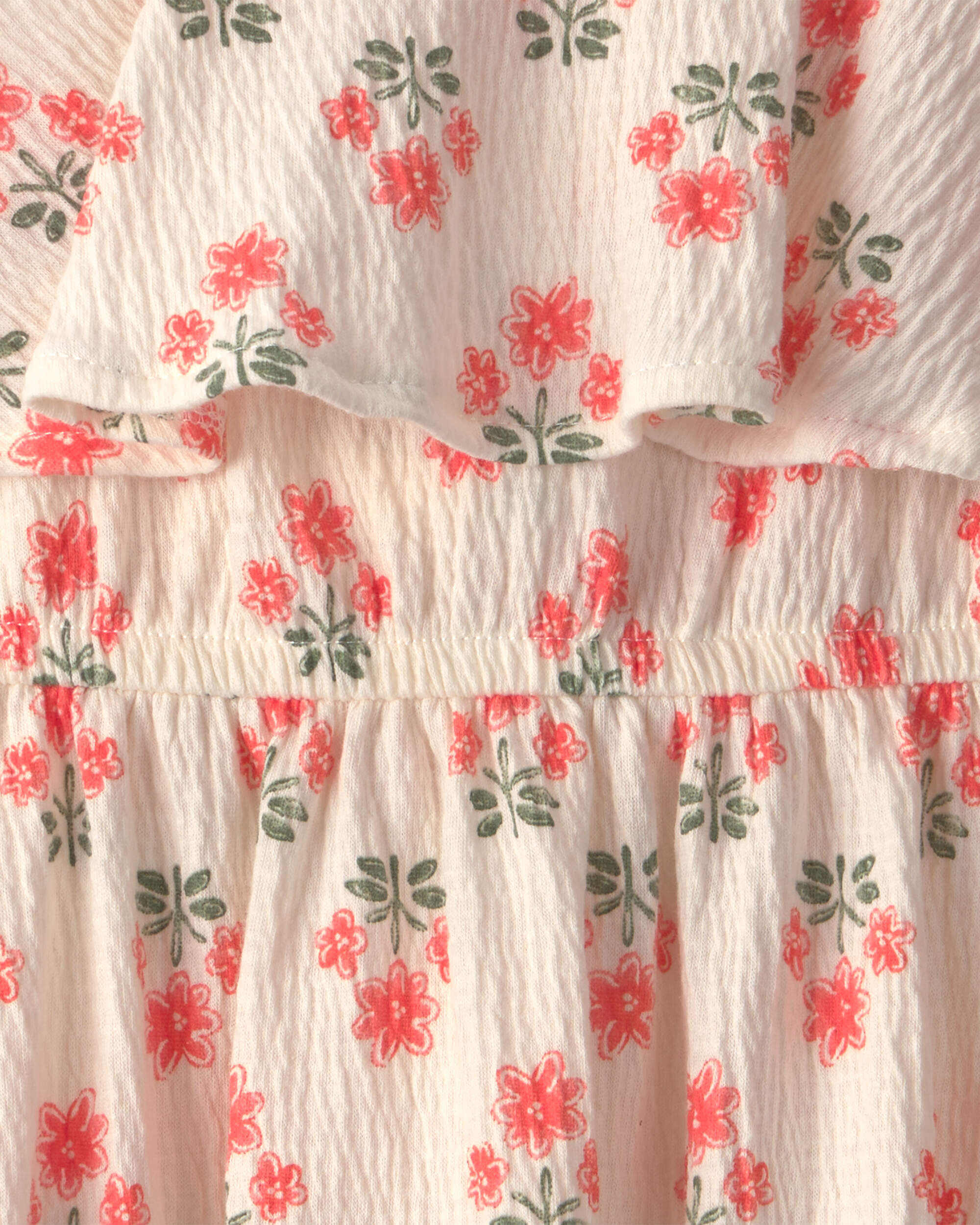 Toddler Girl Floral Ruffle Dress - Cream - Image 4