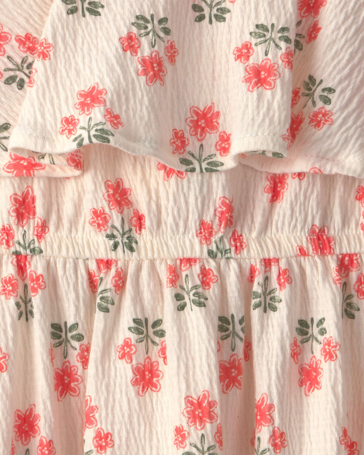 Toddler Girl Floral Ruffle Dress - Cream - Image 3