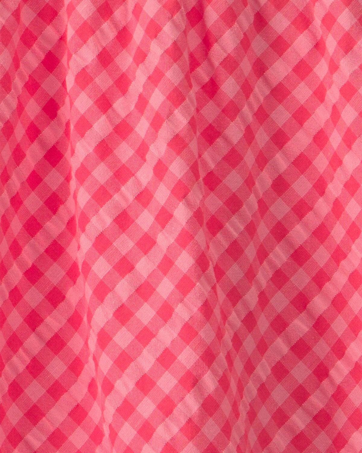 Toddler Girl Gingham Tiered Dress - Coral - Image 3