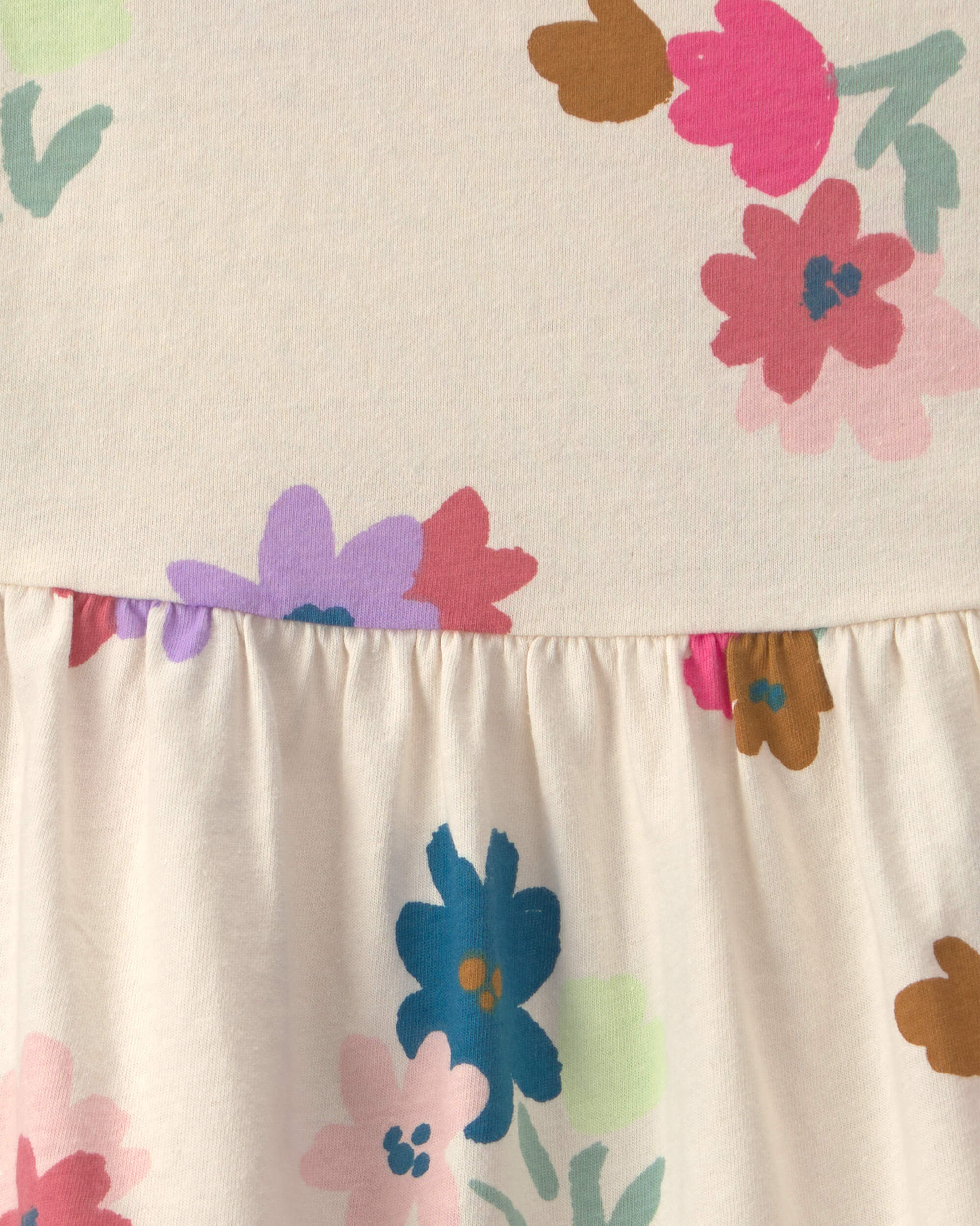 Toddler Girl Floral Short-Sleeve Dress - Cream - Image 4