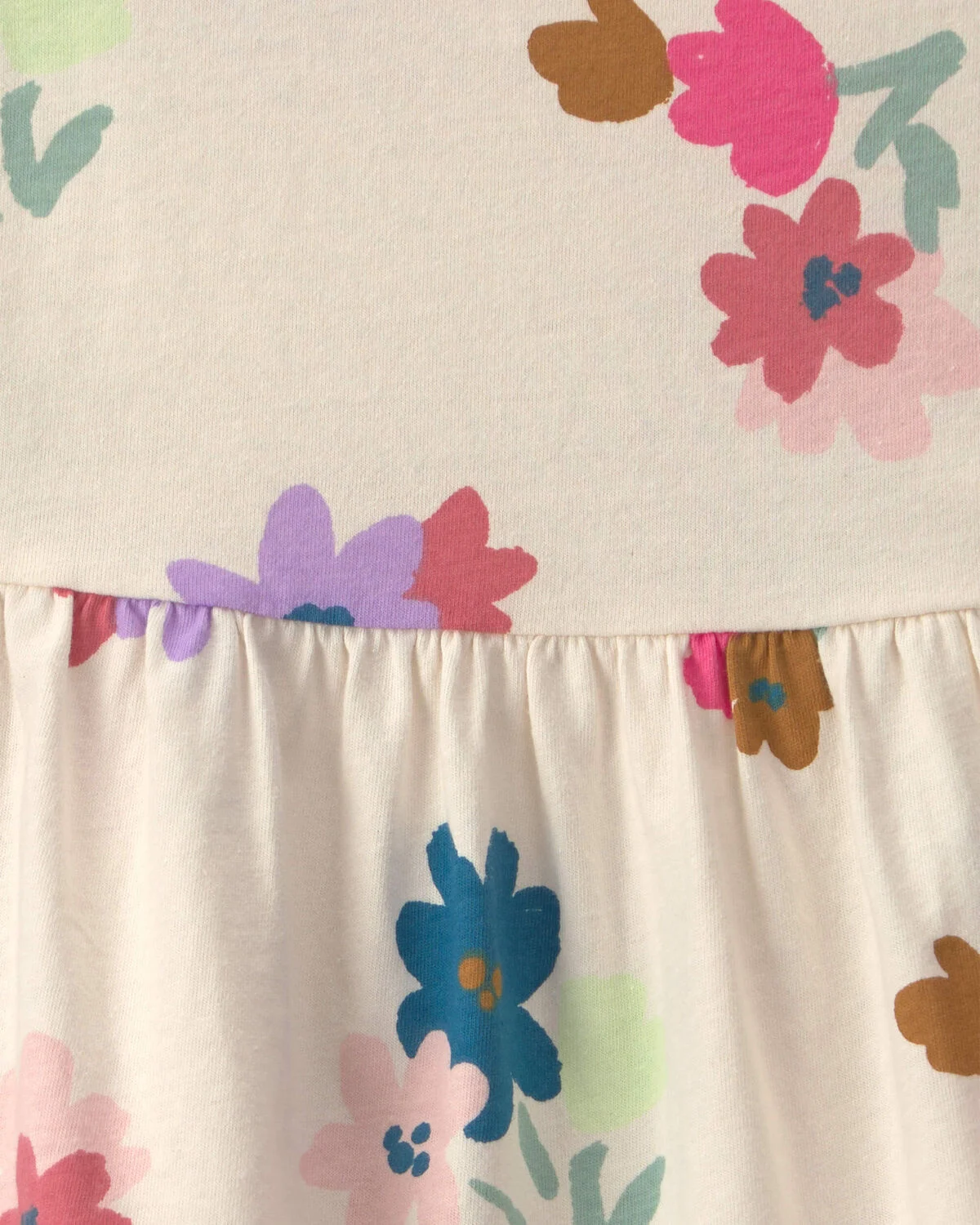 Toddler Girl Floral Short-Sleeve Dress - Cream - Image 3