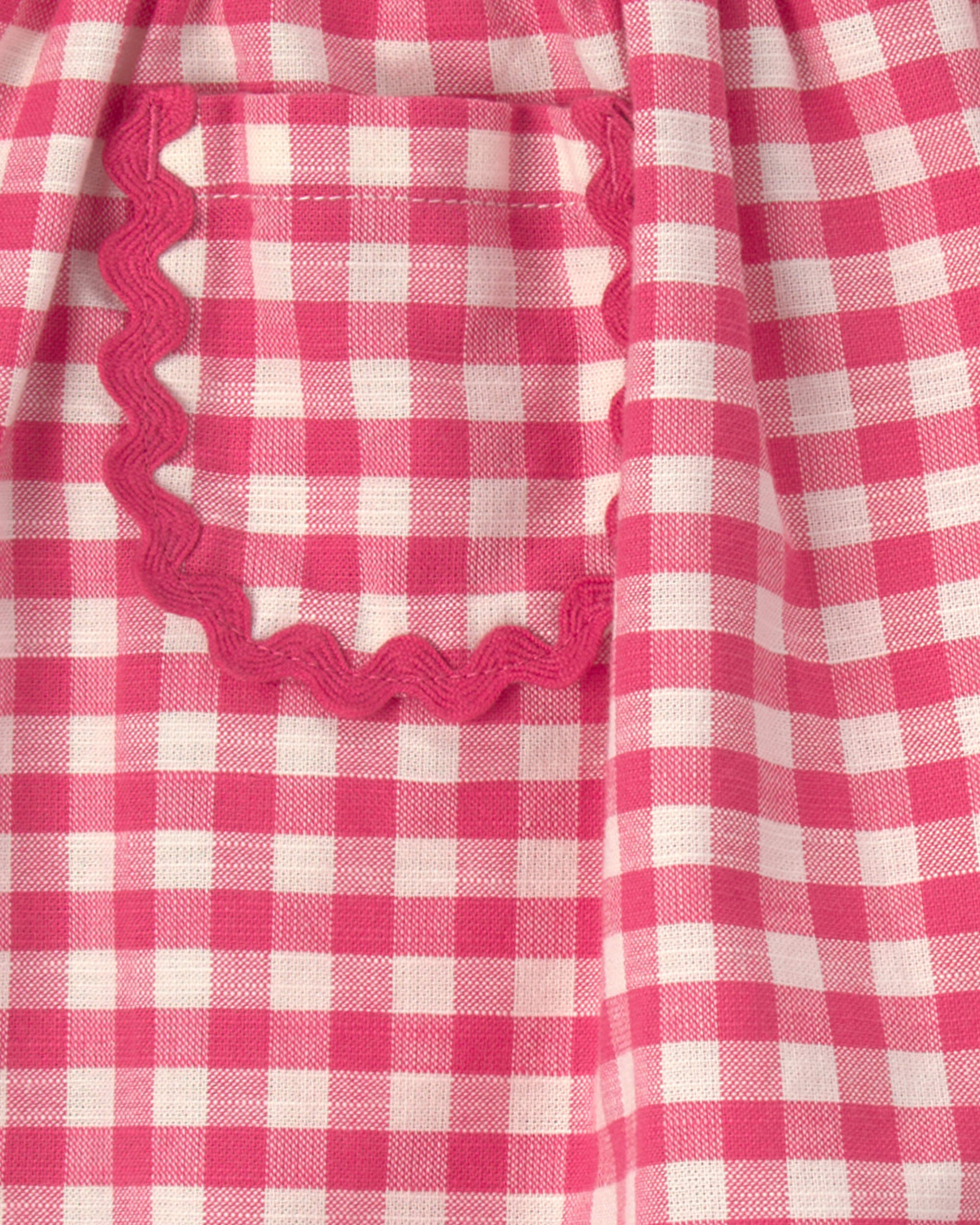 Toddler Girl Gingham Skort - Red - Image 3