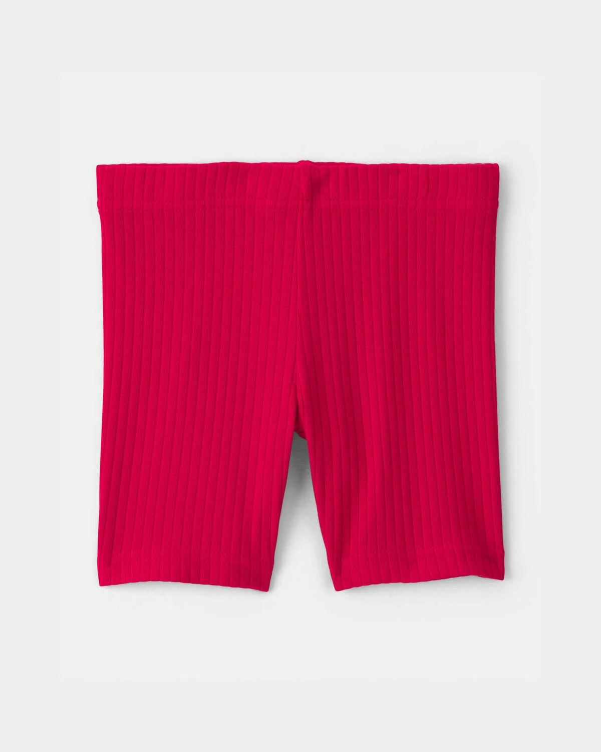 Toddler Girl Rib Bike Shorts - Red - Image 2