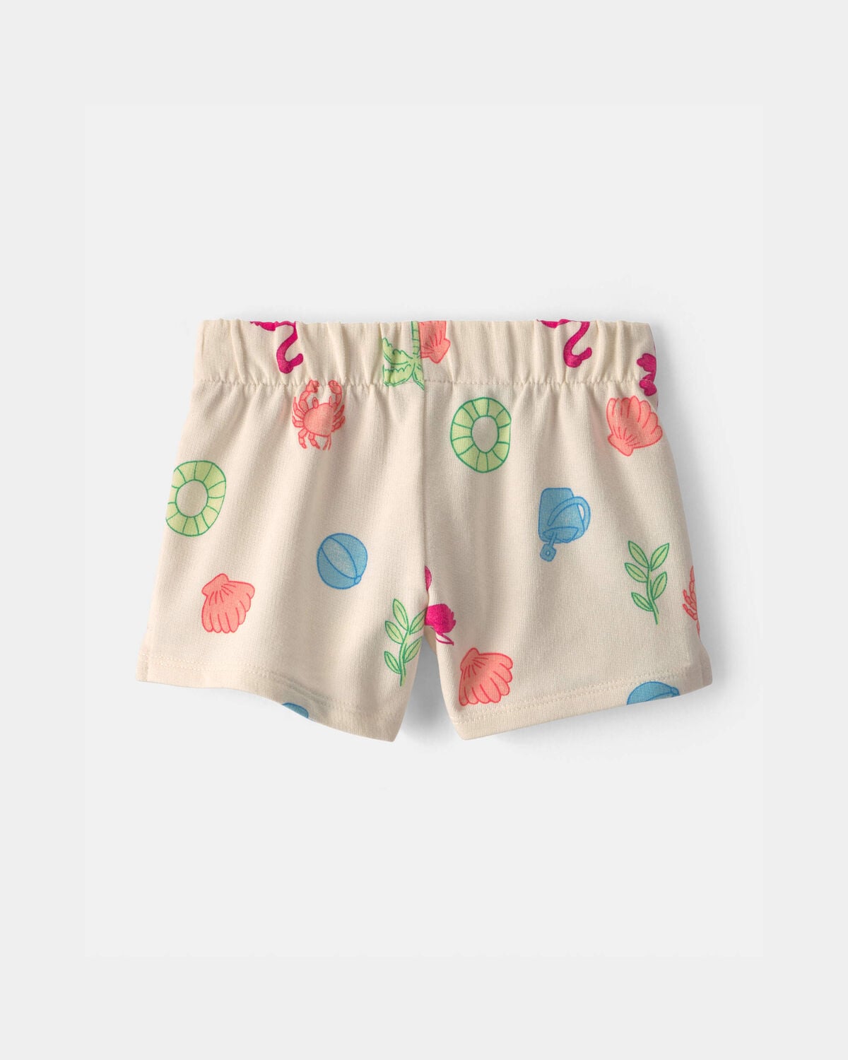 Toddler Girl Beach French Terry Shorts - Cream - Image 2