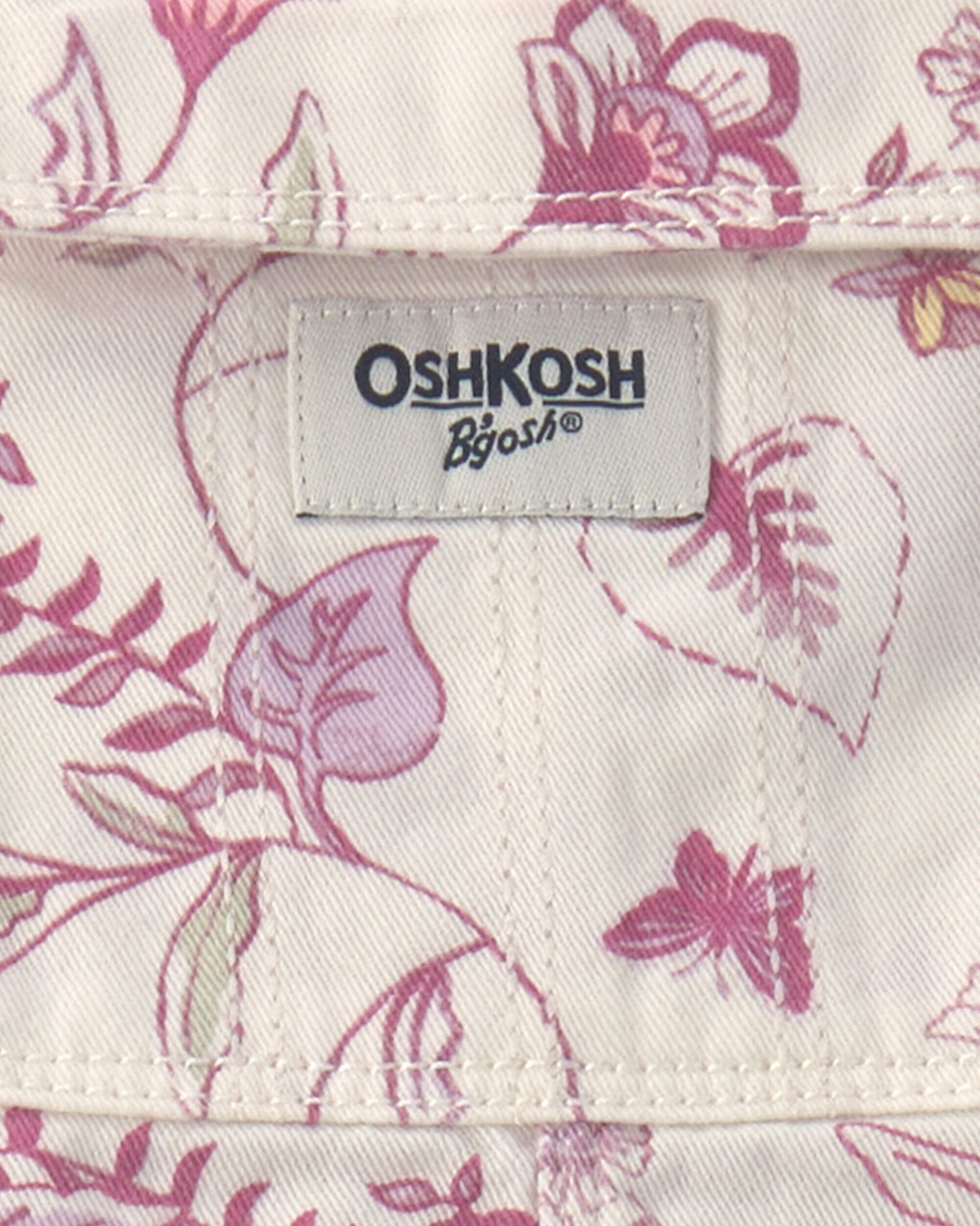 Toddler Girl Floral Overalls - Ivory - Image 4